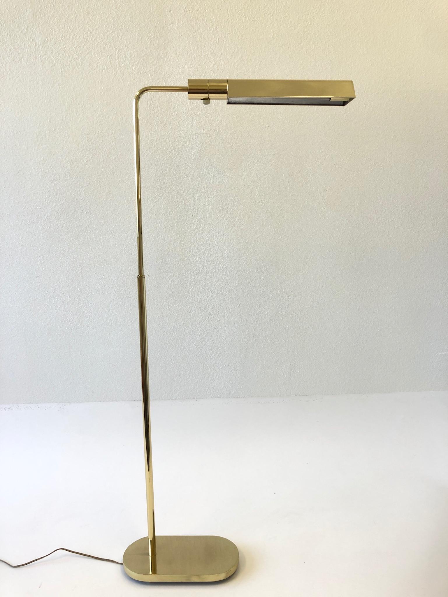American Brass Adjustable Floor Lamp by Casella For Sale
