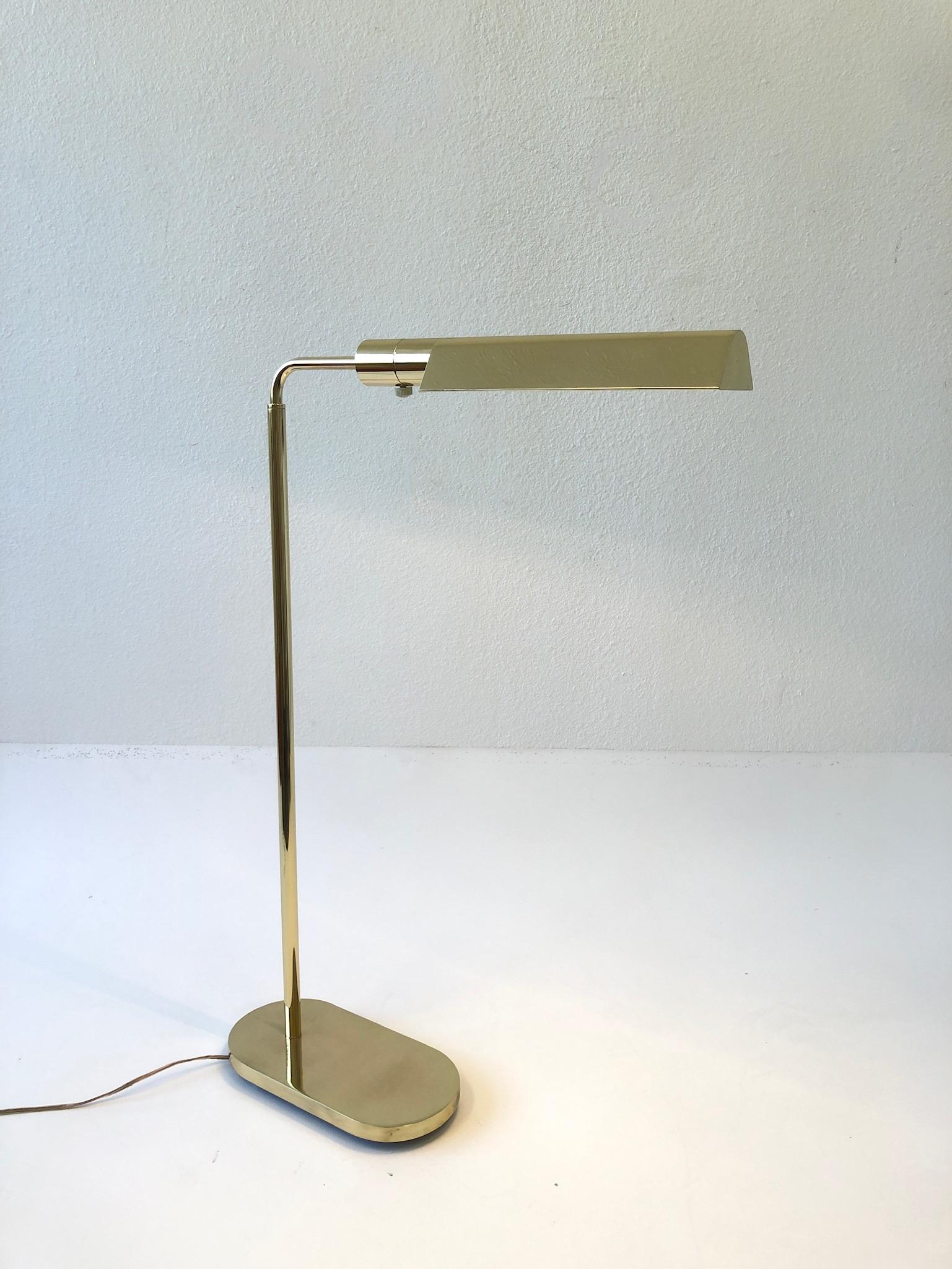 Brass Adjustable Floor Lamp by Casella For Sale 1