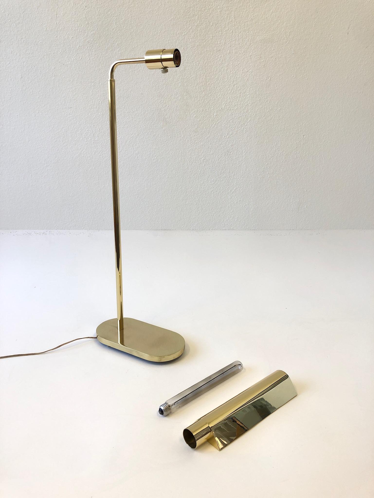 Brass Adjustable Floor Lamp by Casella For Sale 2