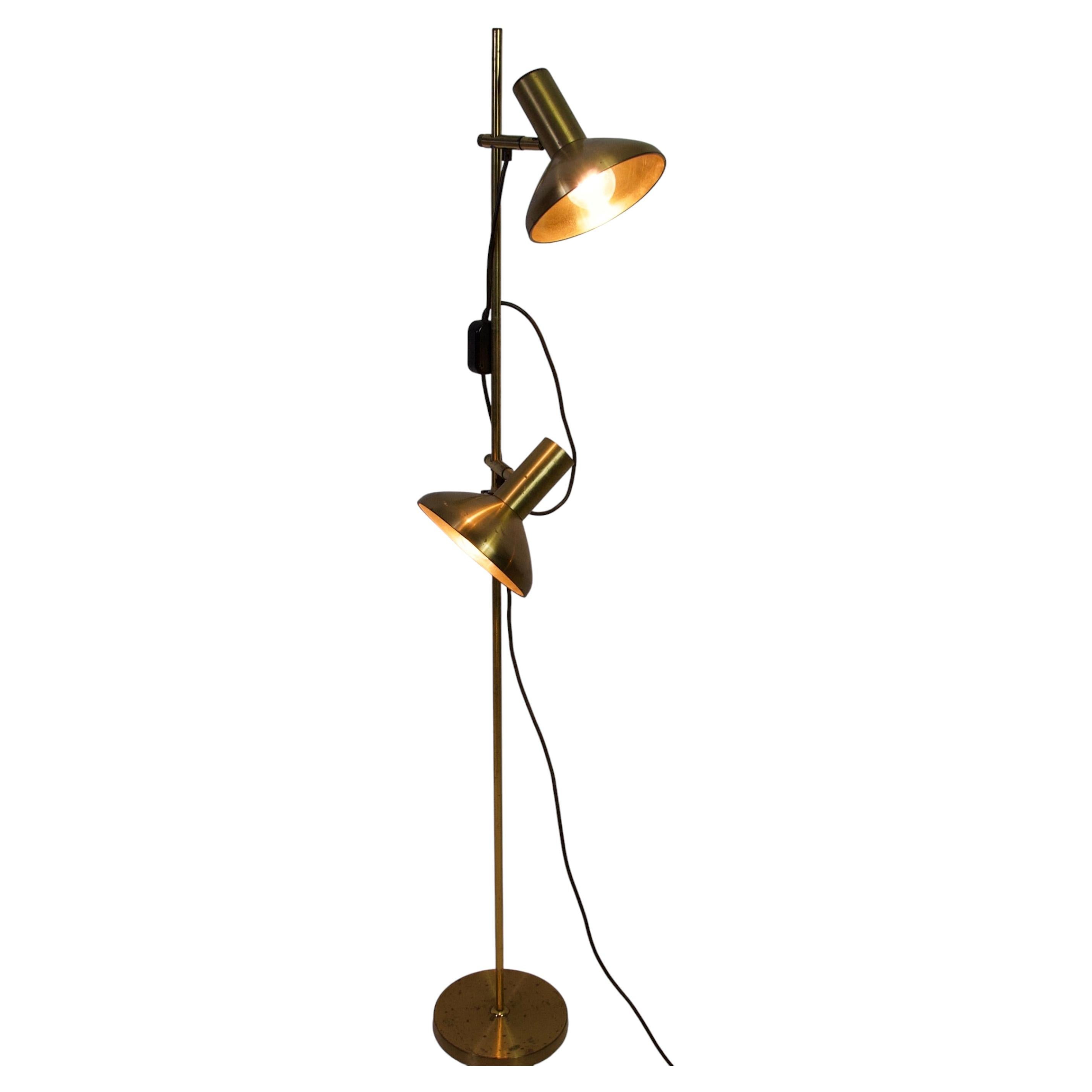 Brass Adjustable Floor Lamp, Germany, 1970s For Sale