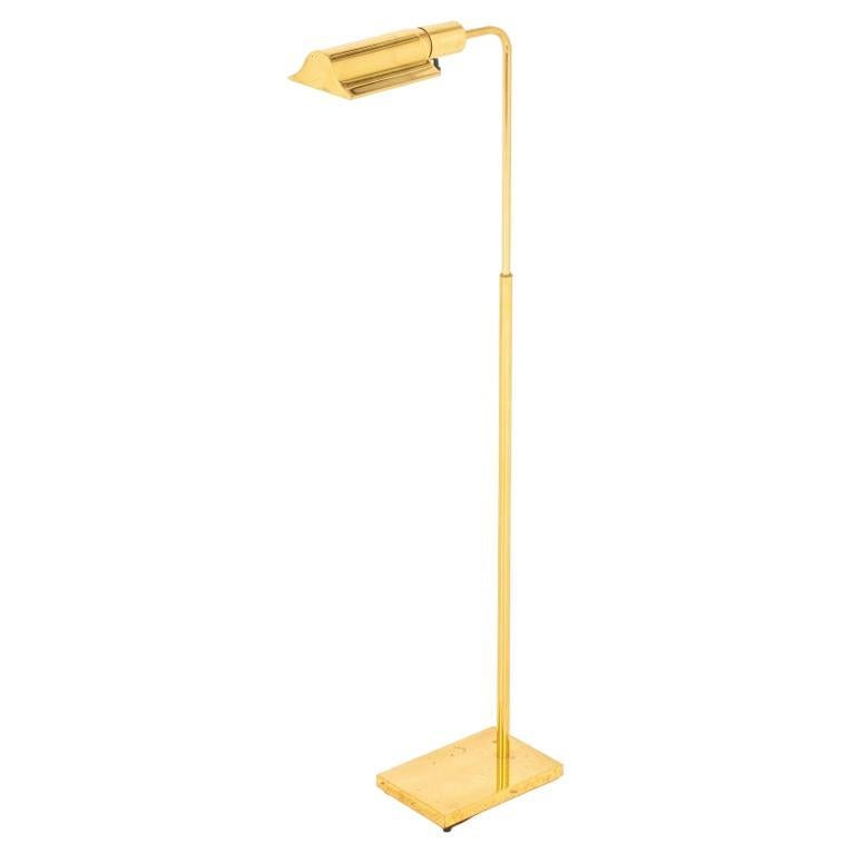 Brass Adjustable Reading Floor Lamp For Sale