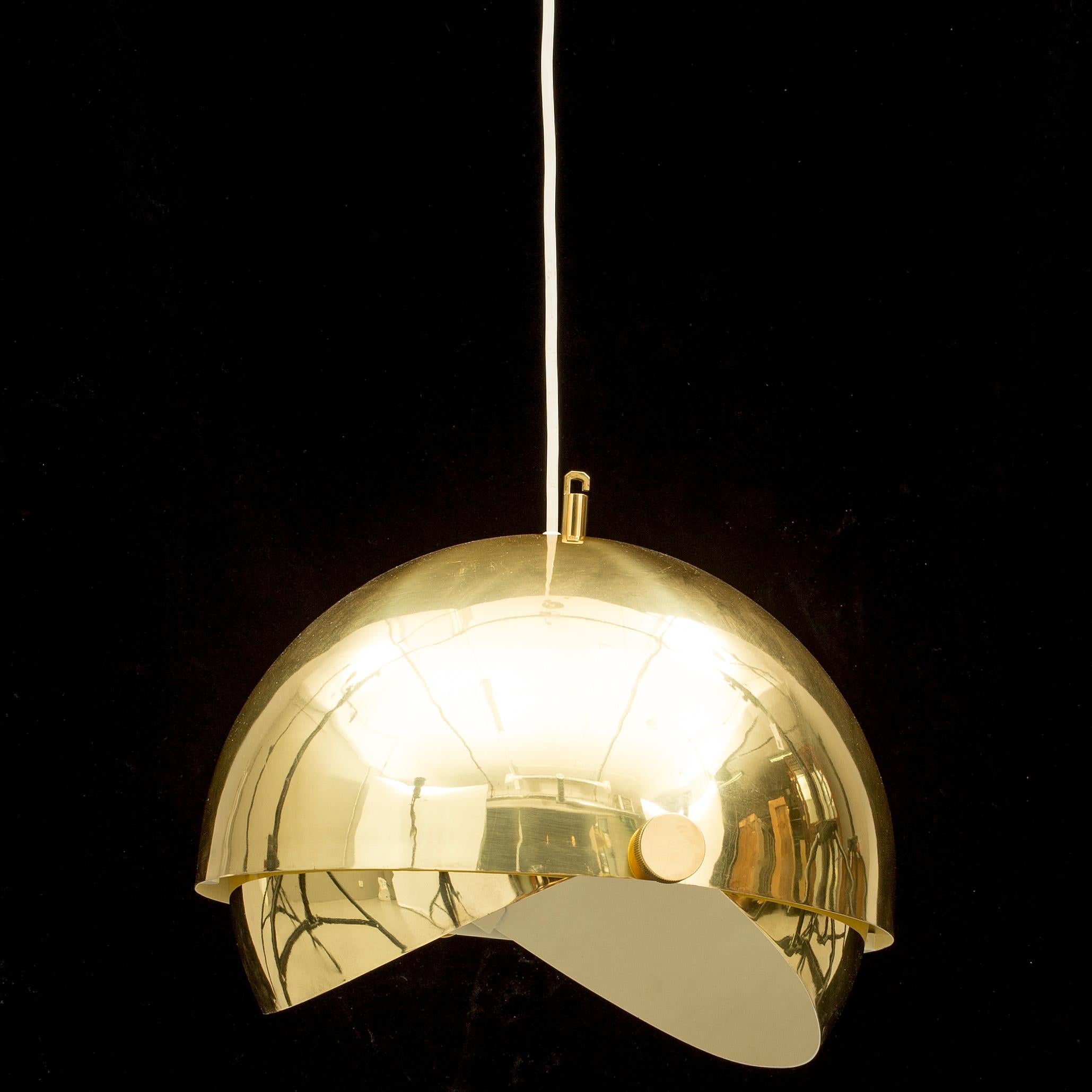 20th Century Brass Adjustable Sphere Light by Münchner Werkstätten, Germany, 1970 For Sale
