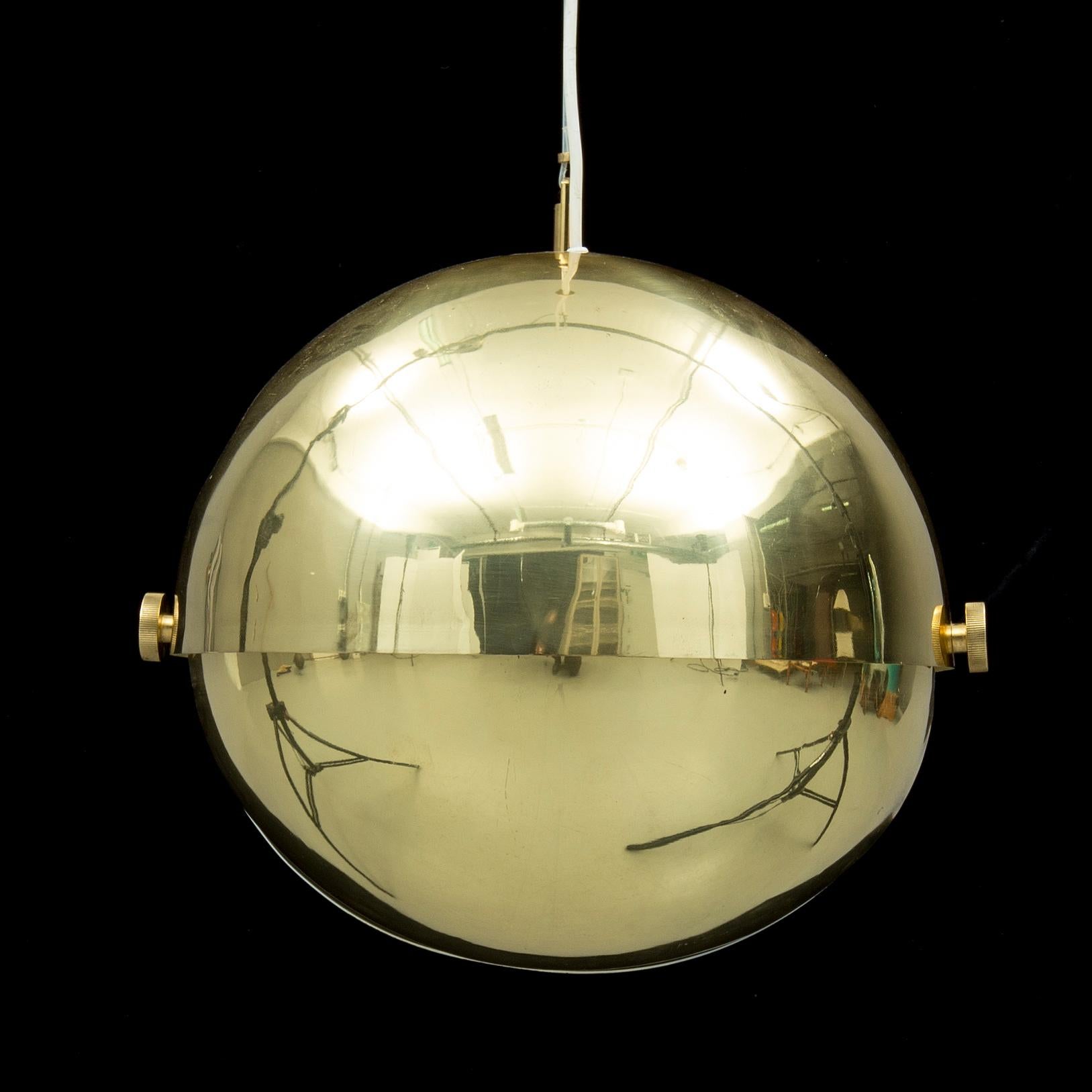 Brass Adjustable Sphere Light by Münchner Werkstätten, Germany, 1970 For Sale 1