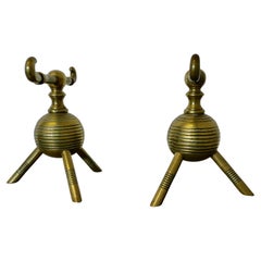 Laiton Aesthetic Movement Christopher Dresser Chiens de feu   A