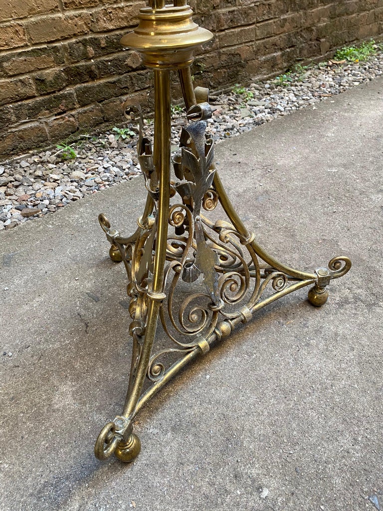Brass Aesthetic Movement Scroll and Foliate Stand For Sale 2