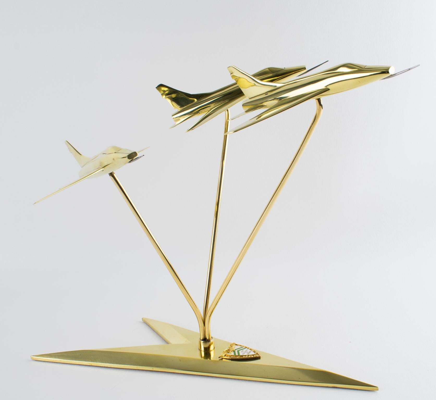 Modelo de Latón de Aviación de la Escuadrilla de Aviones a reacción, Francia circa 1950 en venta 4