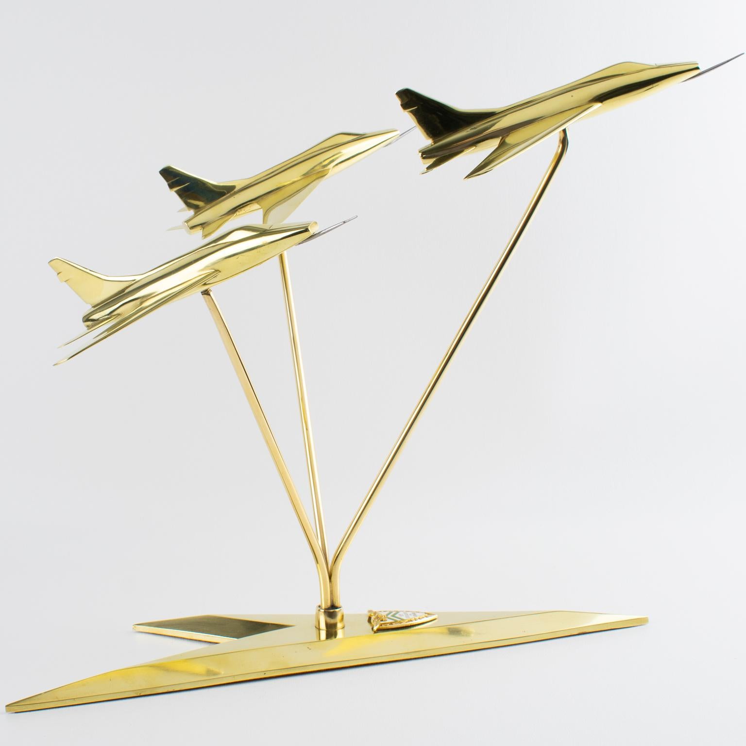 Modelo de Latón de Aviación de la Escuadrilla de Aviones a reacción, Francia circa 1950 en venta 5