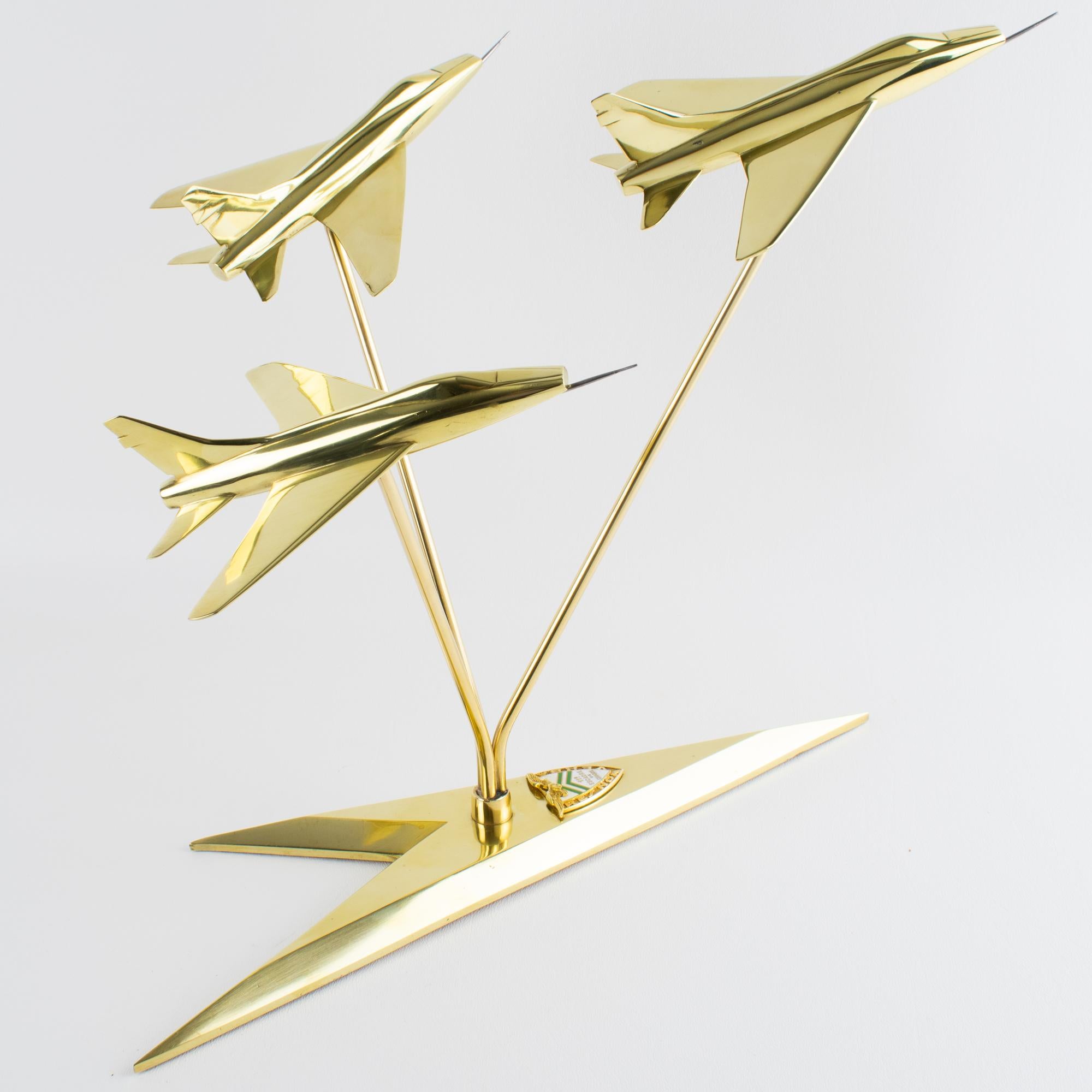 Modelo de Latón de Aviación de la Escuadrilla de Aviones a reacción, Francia circa 1950 Moderno de mediados de siglo en venta