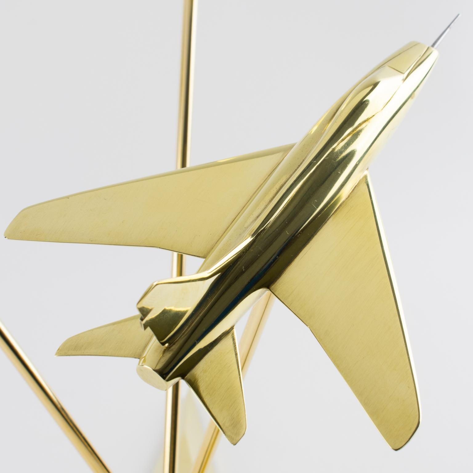 Modelo de Latón de Aviación de la Escuadrilla de Aviones a reacción, Francia circa 1950 en venta 1