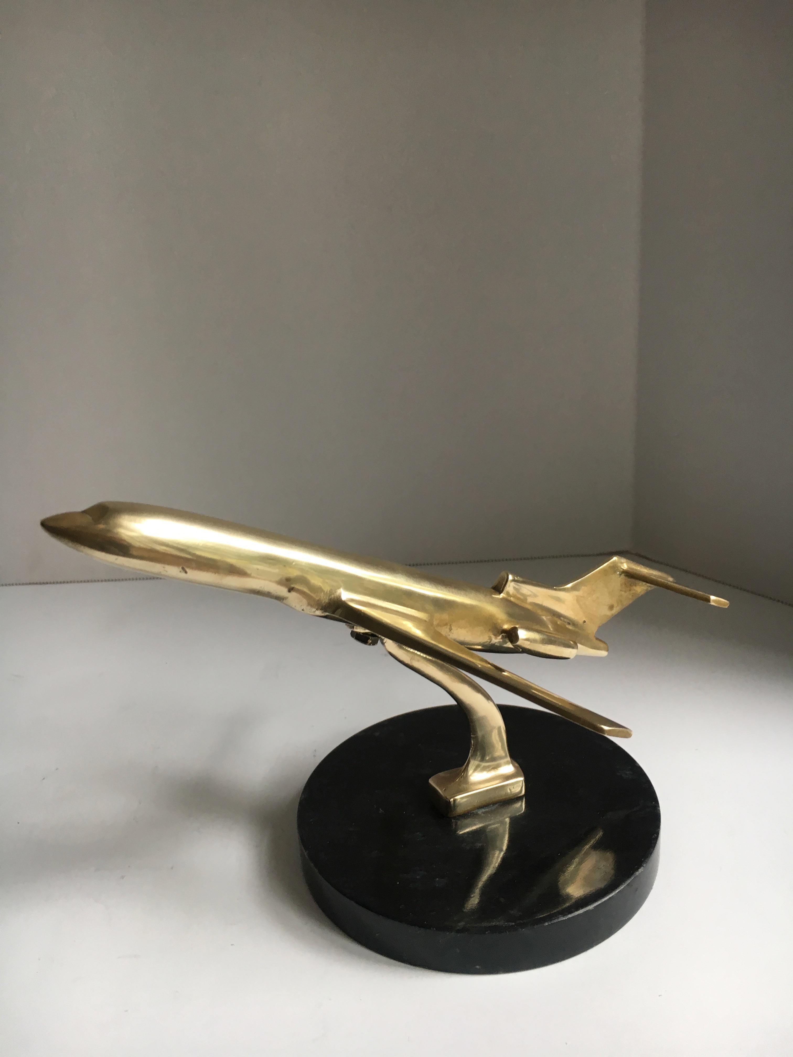 Brass Airplane Sculpture Paper Weight In Good Condition In Los Angeles, CA