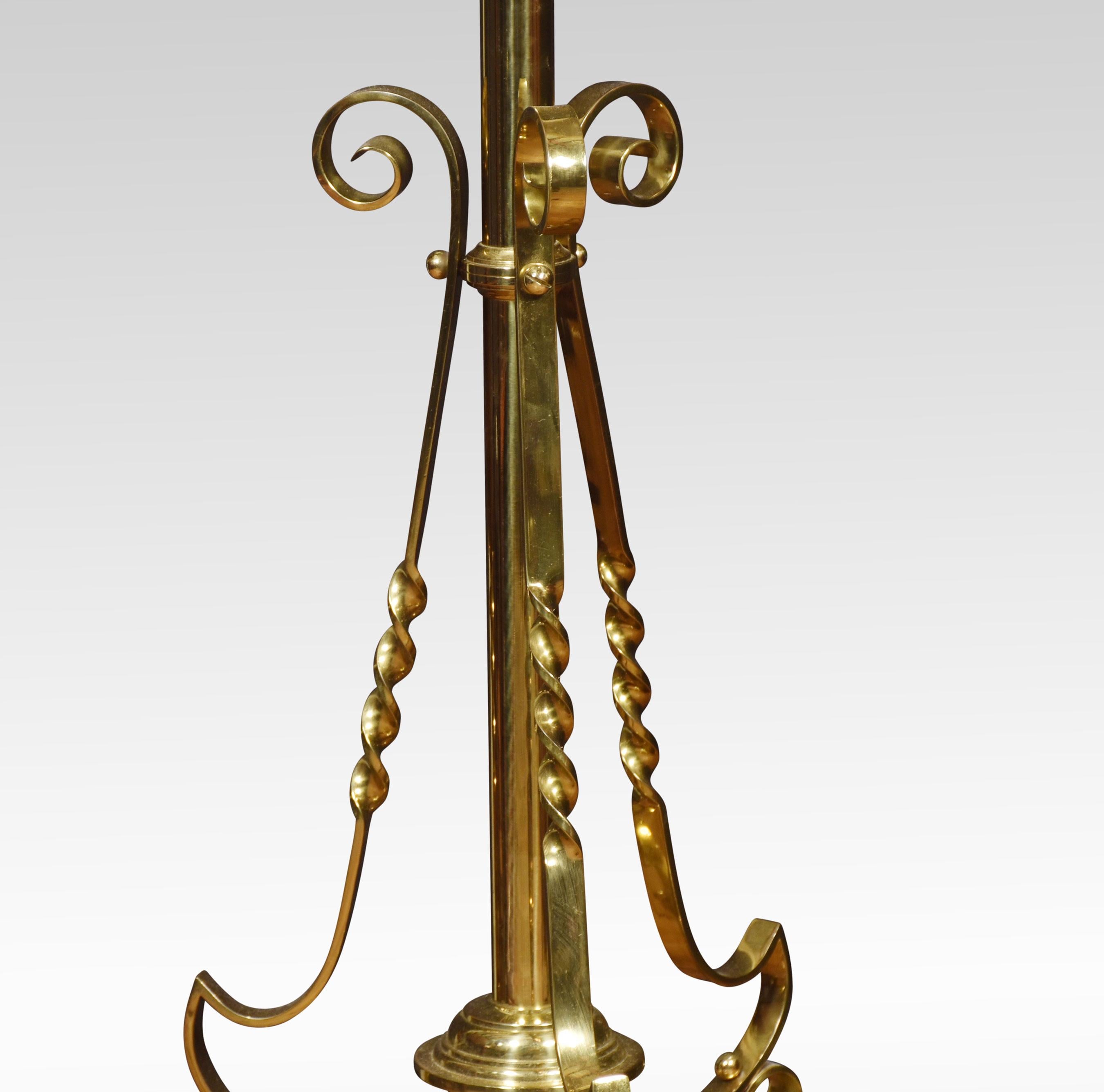British Brass Ajustable Standard Lamp For Sale