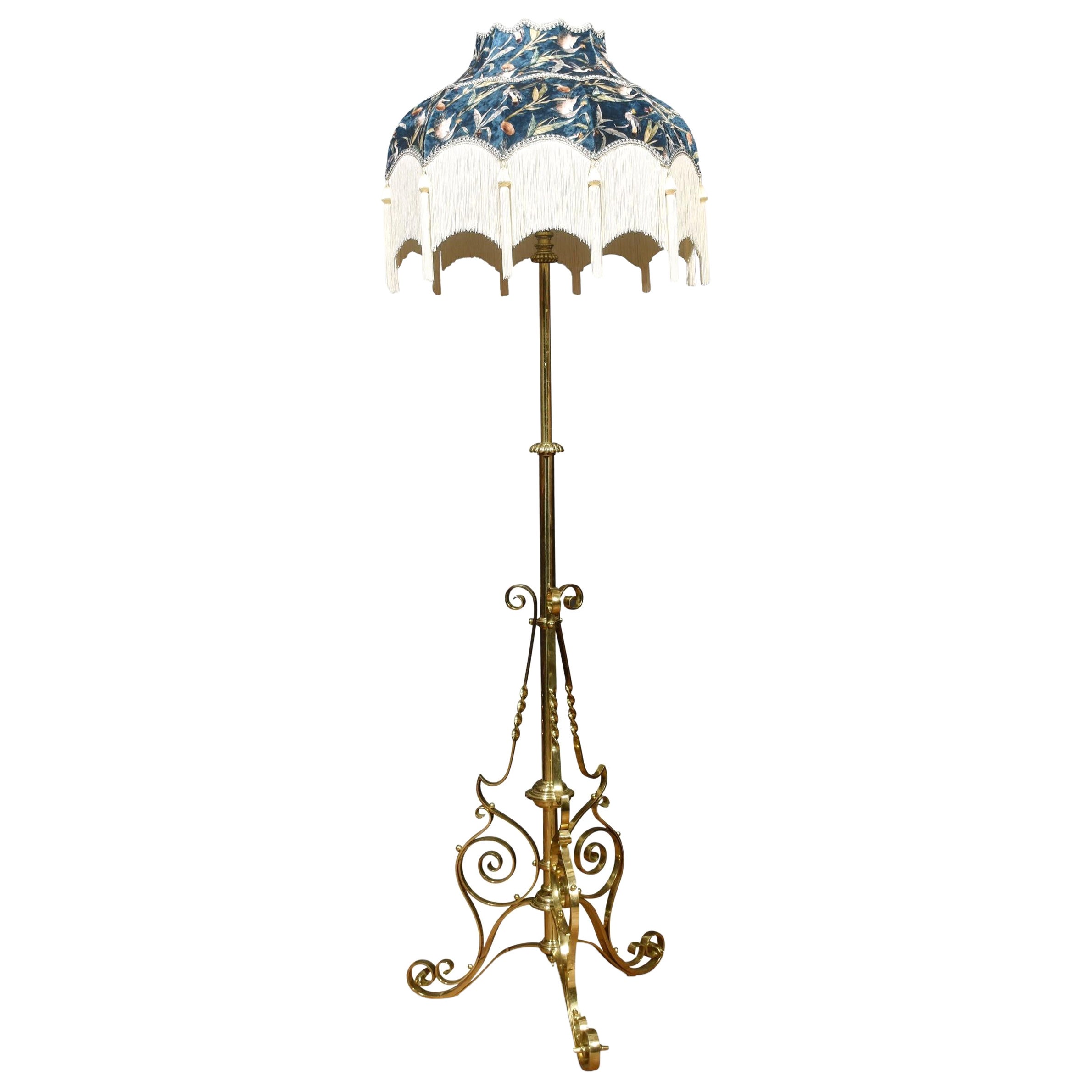 Verstellbare Standardlampe aus Messing im Angebot