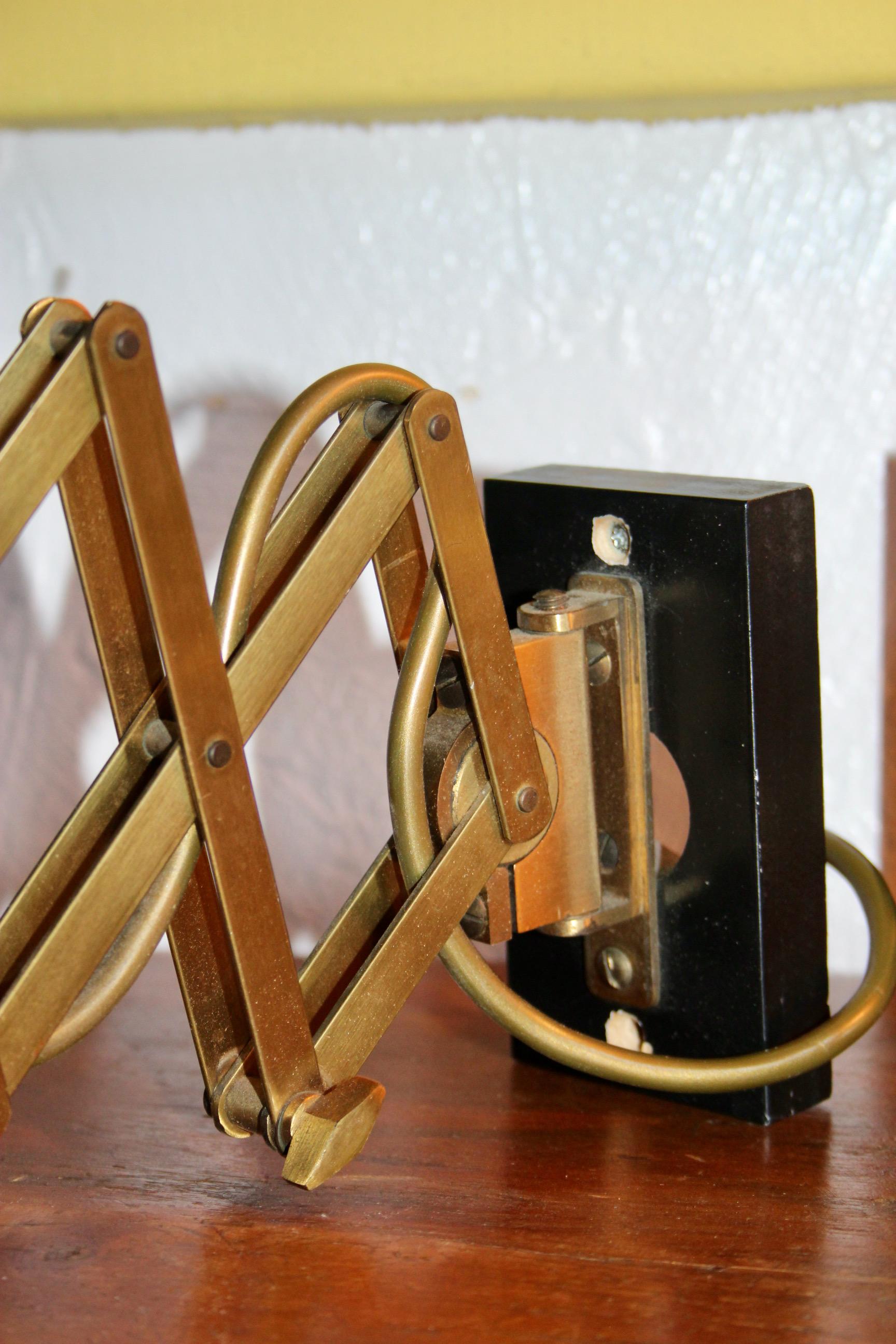 Brass Alfred Muller Adjustable pair of Wall Lamp for AMBA, Switzerland 1940s For Sale 5