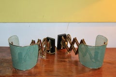 Par de apliques regulables de latón Alfred Muller para AMBA, Suiza Década de 1940