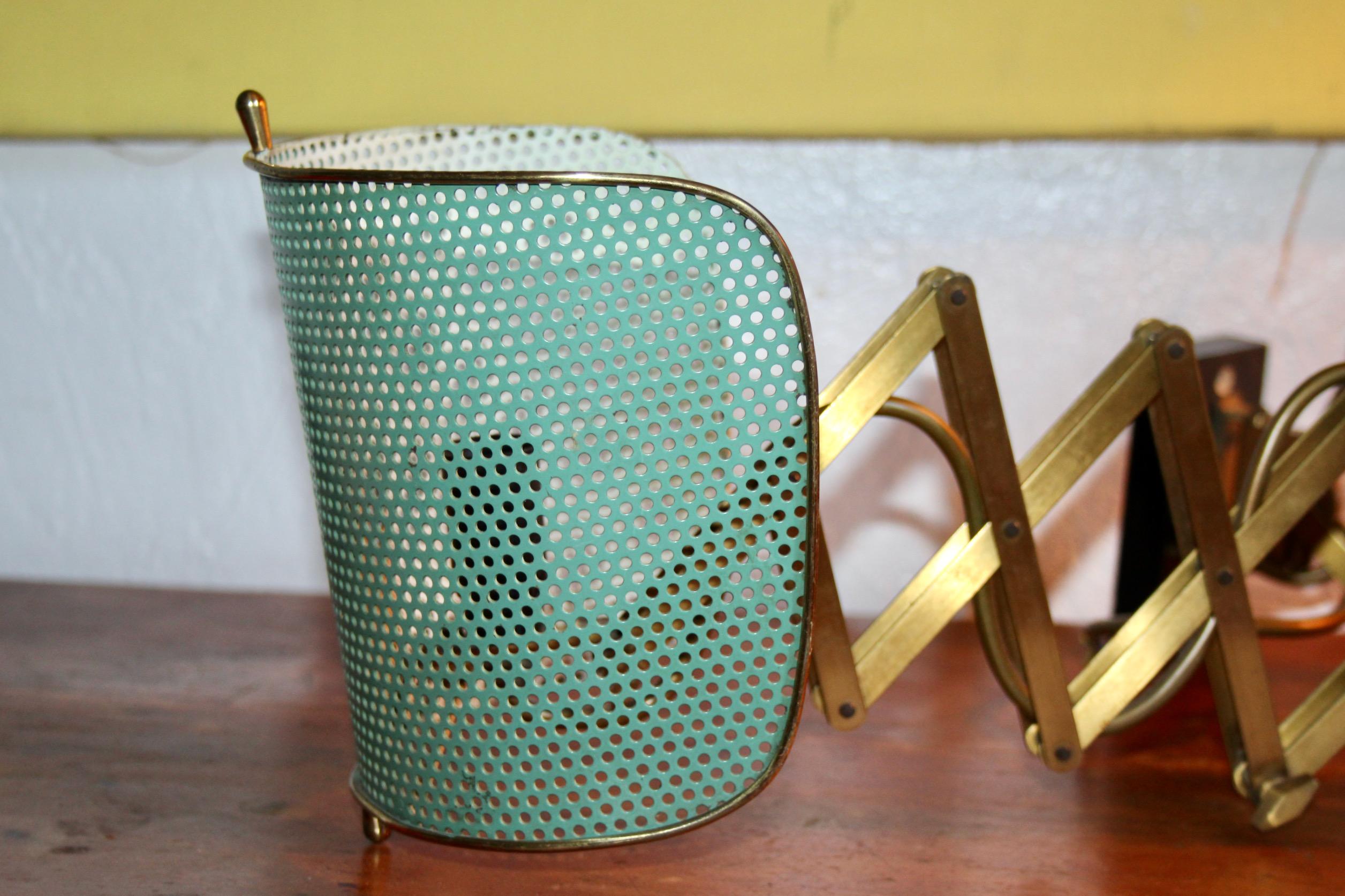 Swiss Brass Alfred Muller Adjustable pair of Wall Lamp for AMBA, Switzerland 1940s For Sale