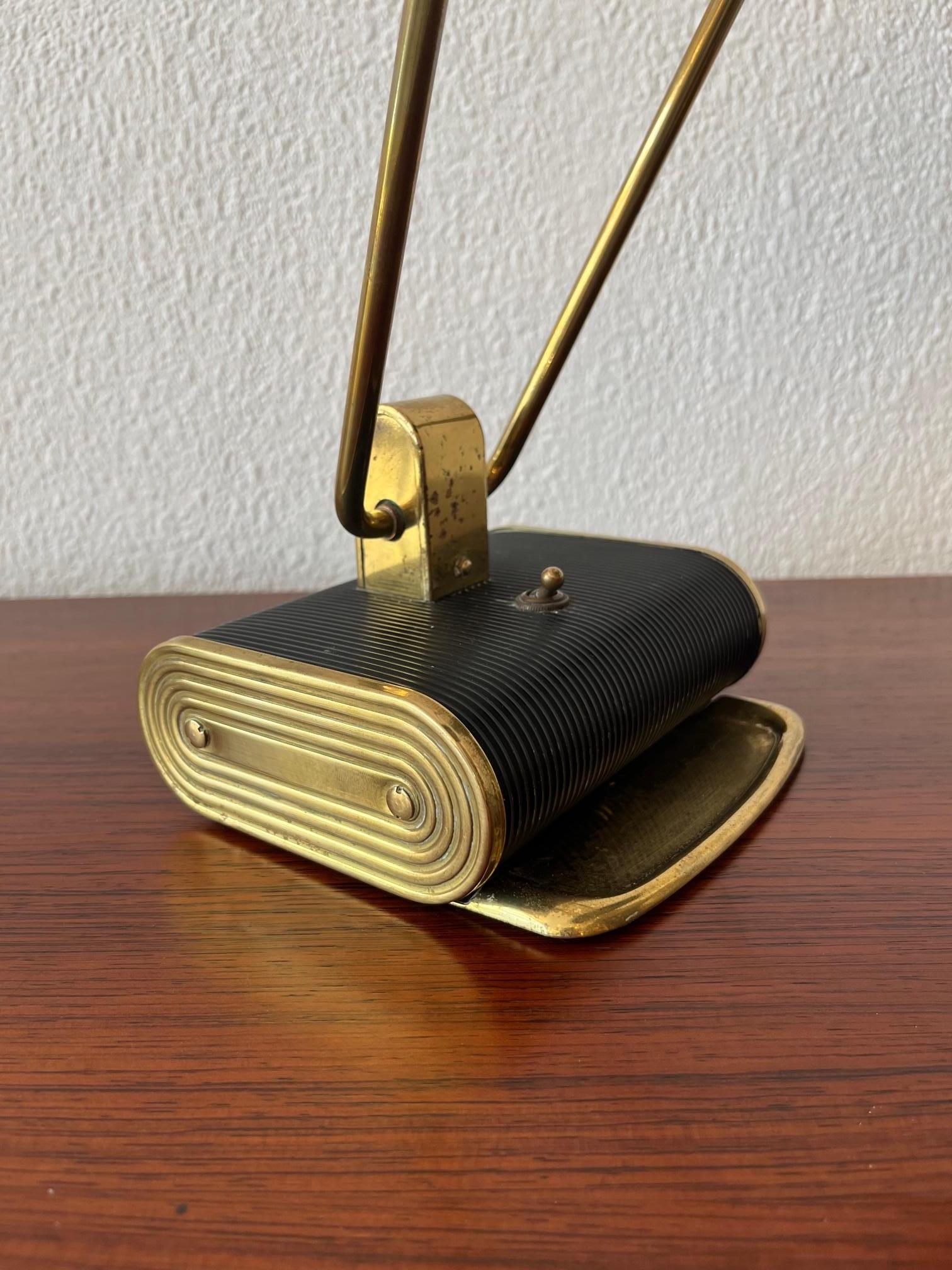 Brass & Aluminum Adjustable Desk Lamp by Eileen Gray for Jumo, France ca. 1940s For Sale 1