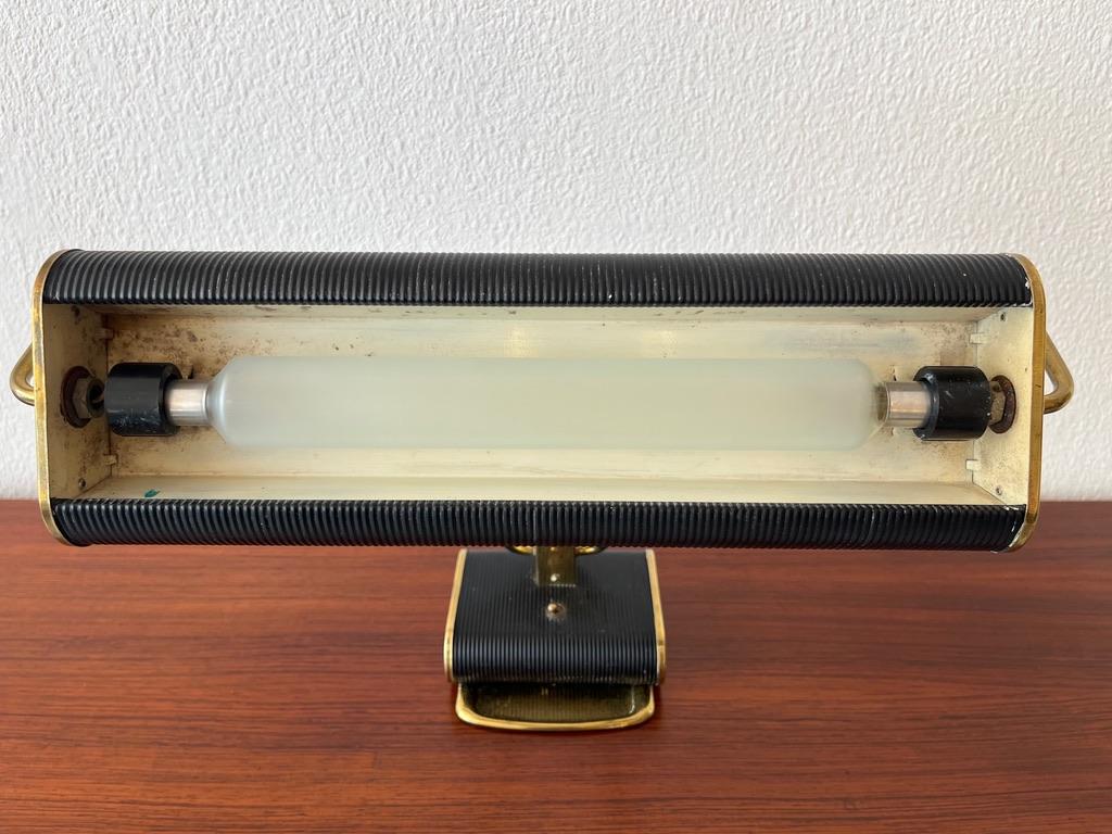 Brass & Aluminum Adjustable Desk Lamp by Eileen Gray for Jumo, France ca. 1940s For Sale 3