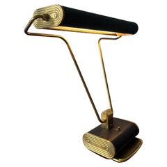 Lampada da tavolo regolabile in ottone e alluminio di Eileen Gray per Jumo, Francia, 1940 ca. 1940s