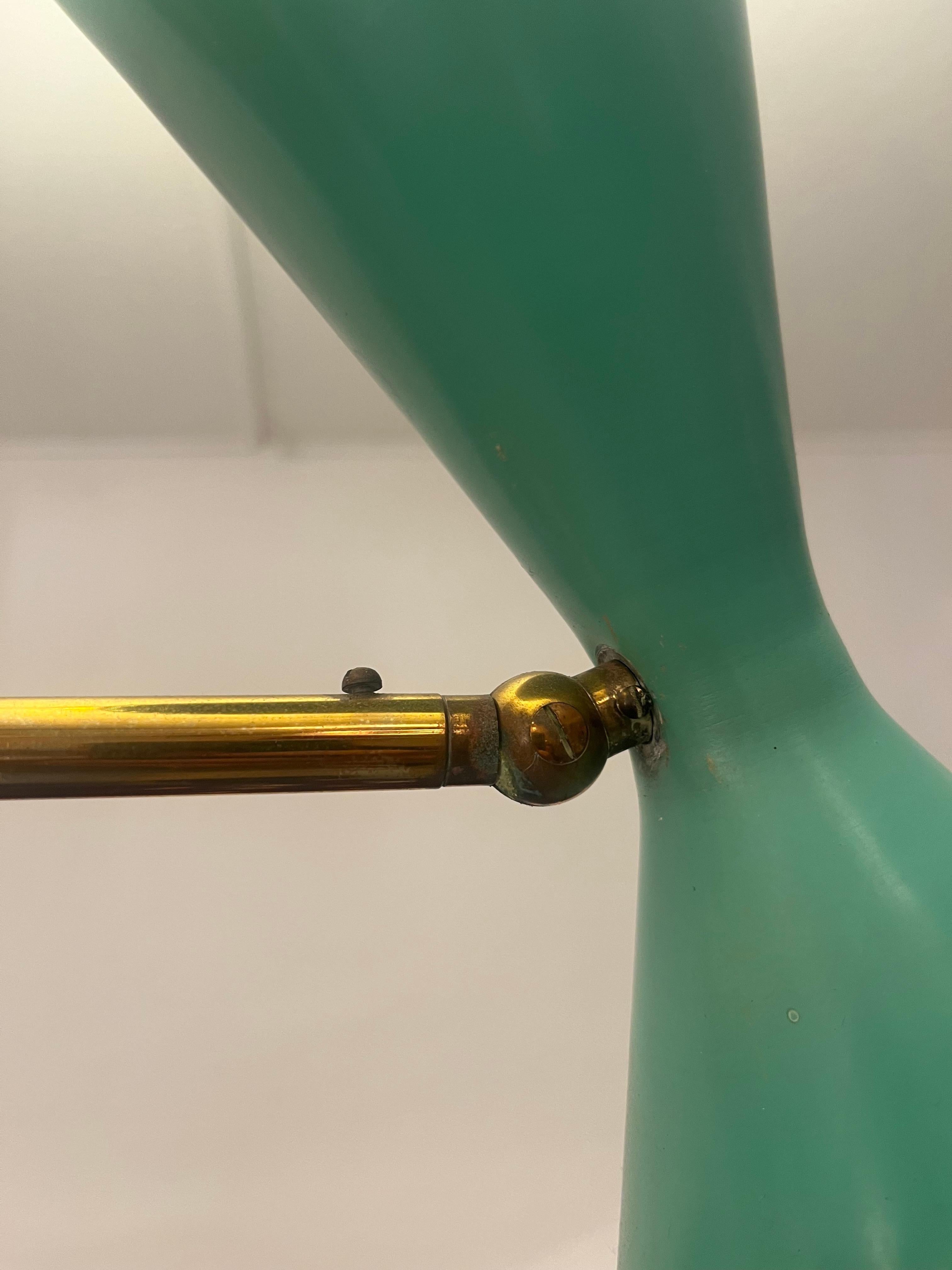 Lampada da soffitto doppia regolabile in ottone e alluminio di BAG Turgi, Svizzera, anni '50 in vendita 3