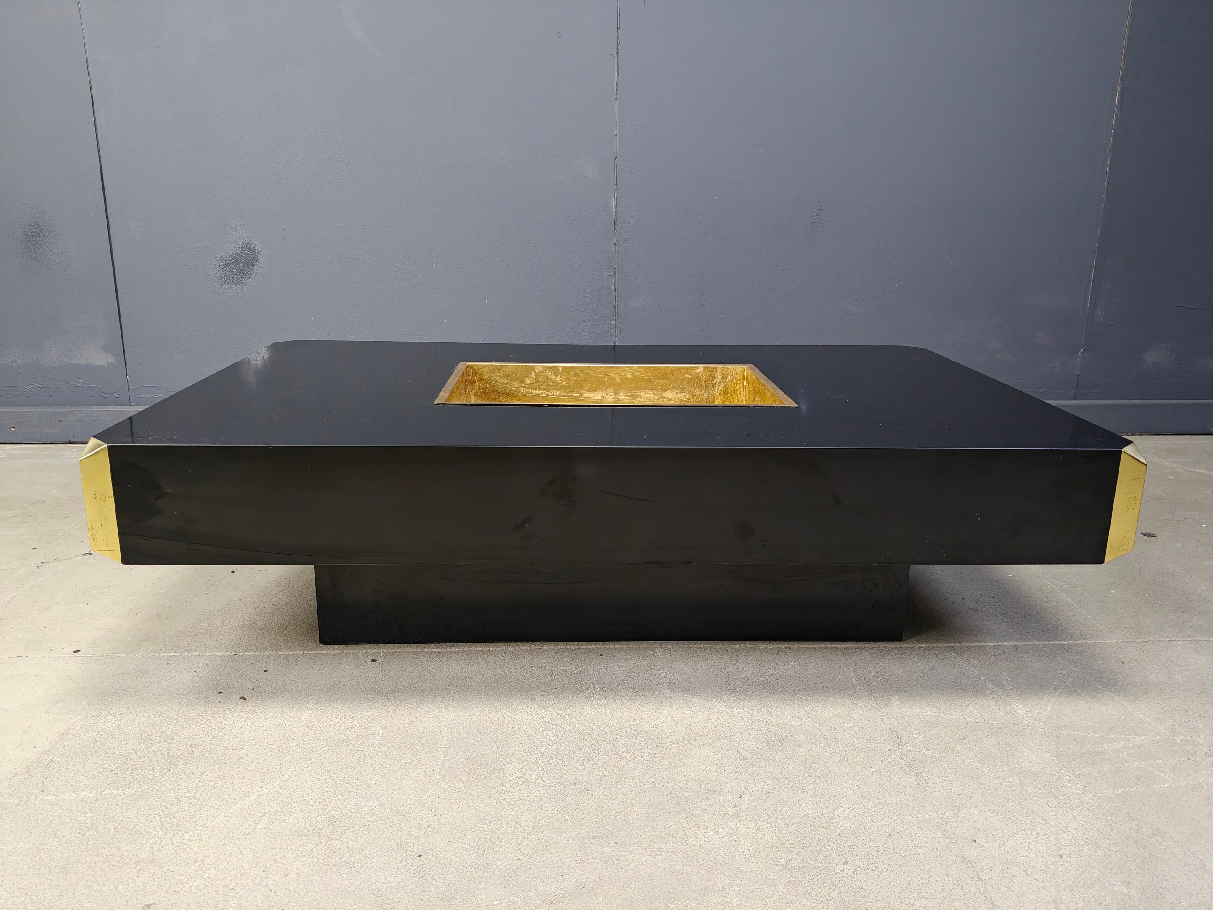 Table basse Alveo en laiton par Willy Rizzo, 1970 en vente 3