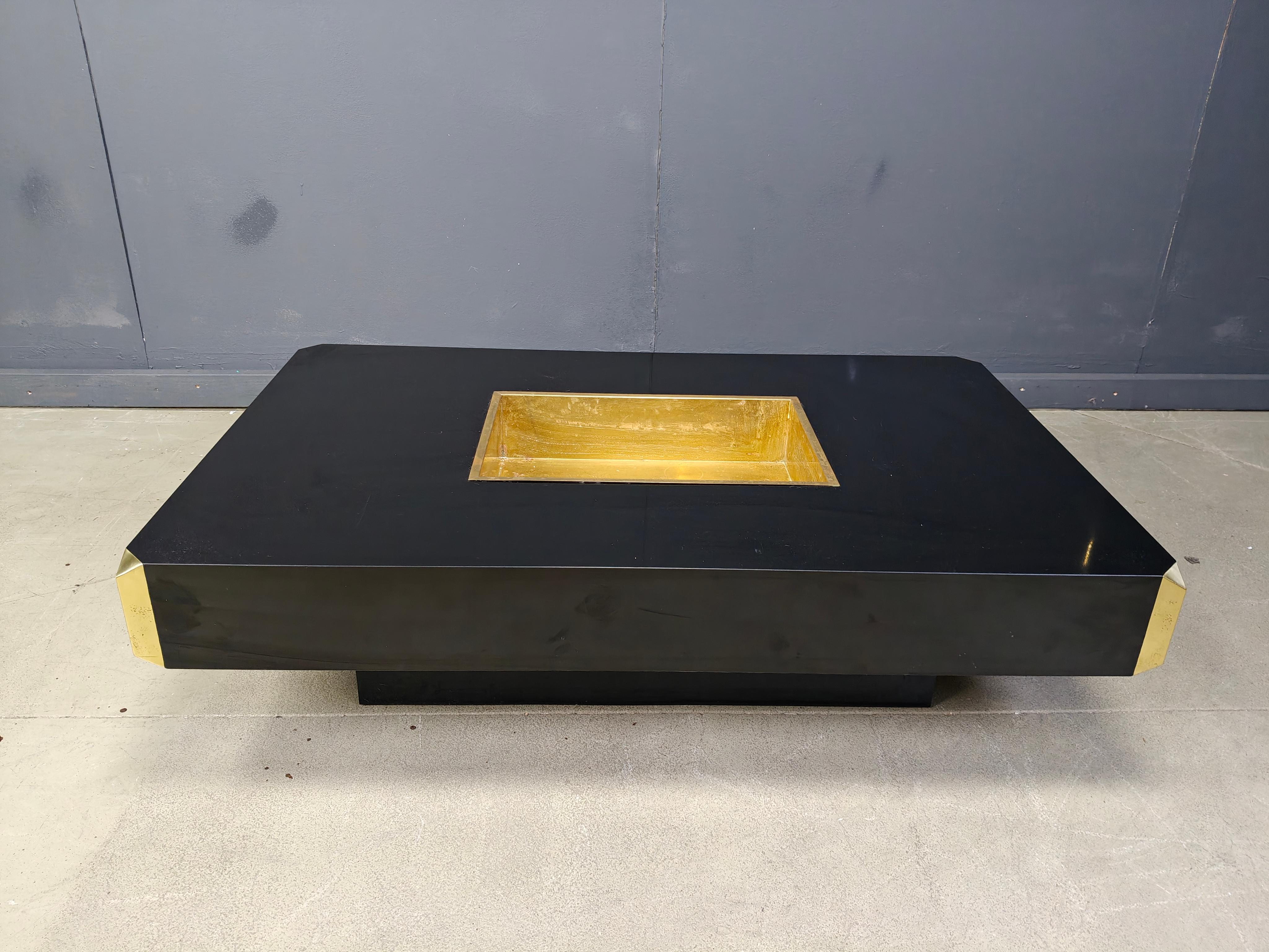 Table basse Alveo en laiton par Willy Rizzo, 1970 en vente 4