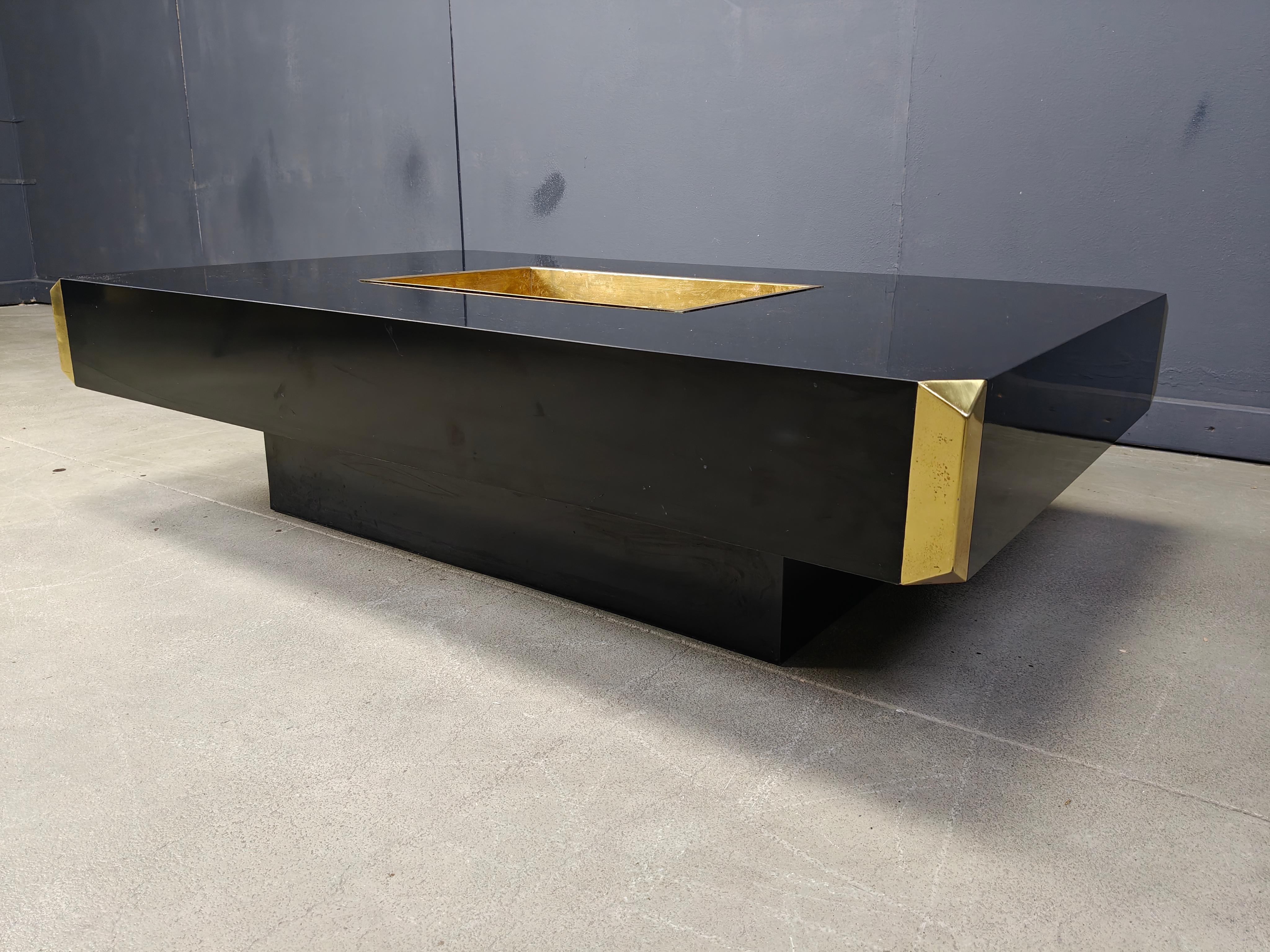 italien Table basse Alveo en laiton par Willy Rizzo, 1970 en vente