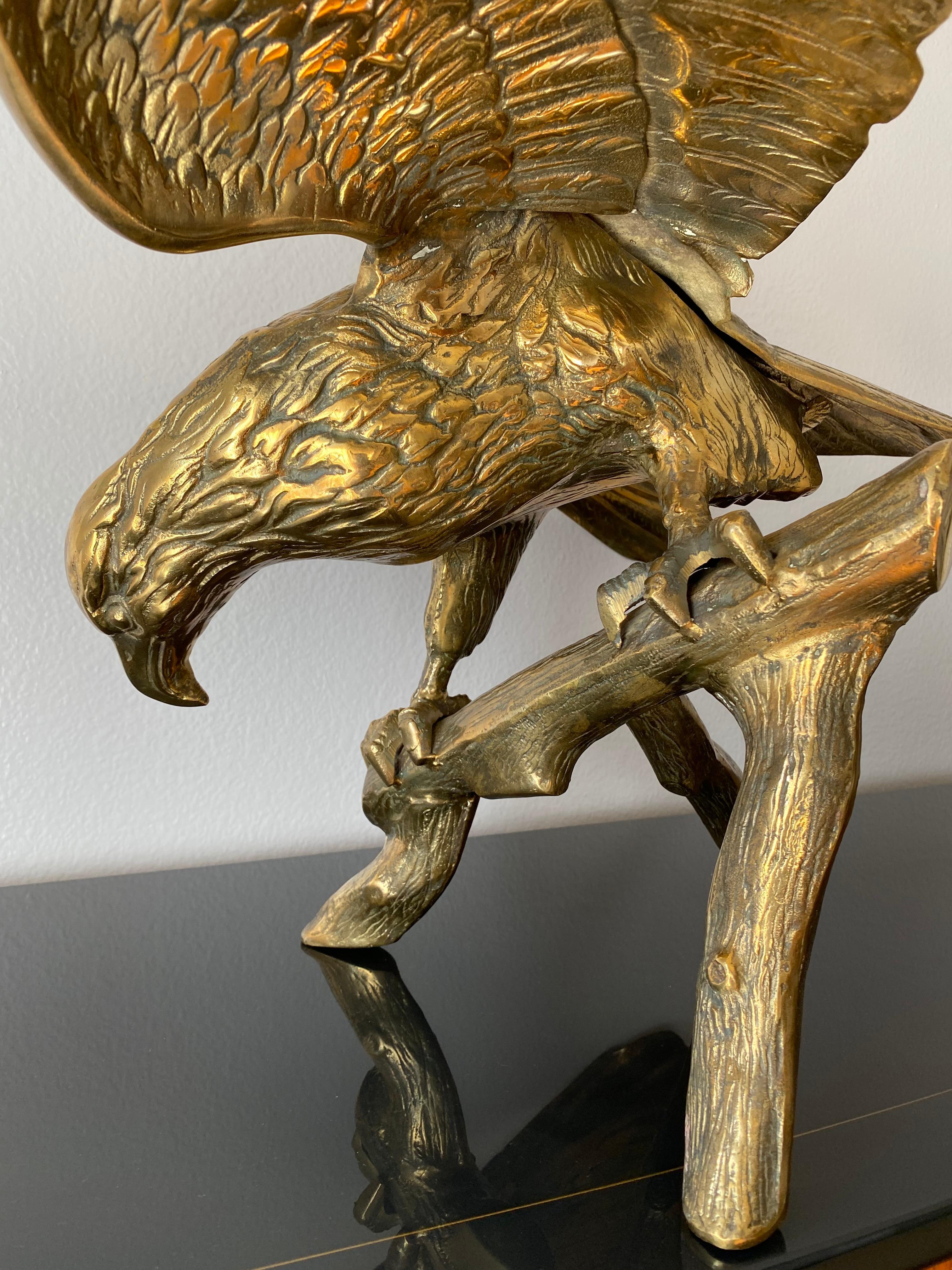 Brass American Bald Eagle Sculpture 2