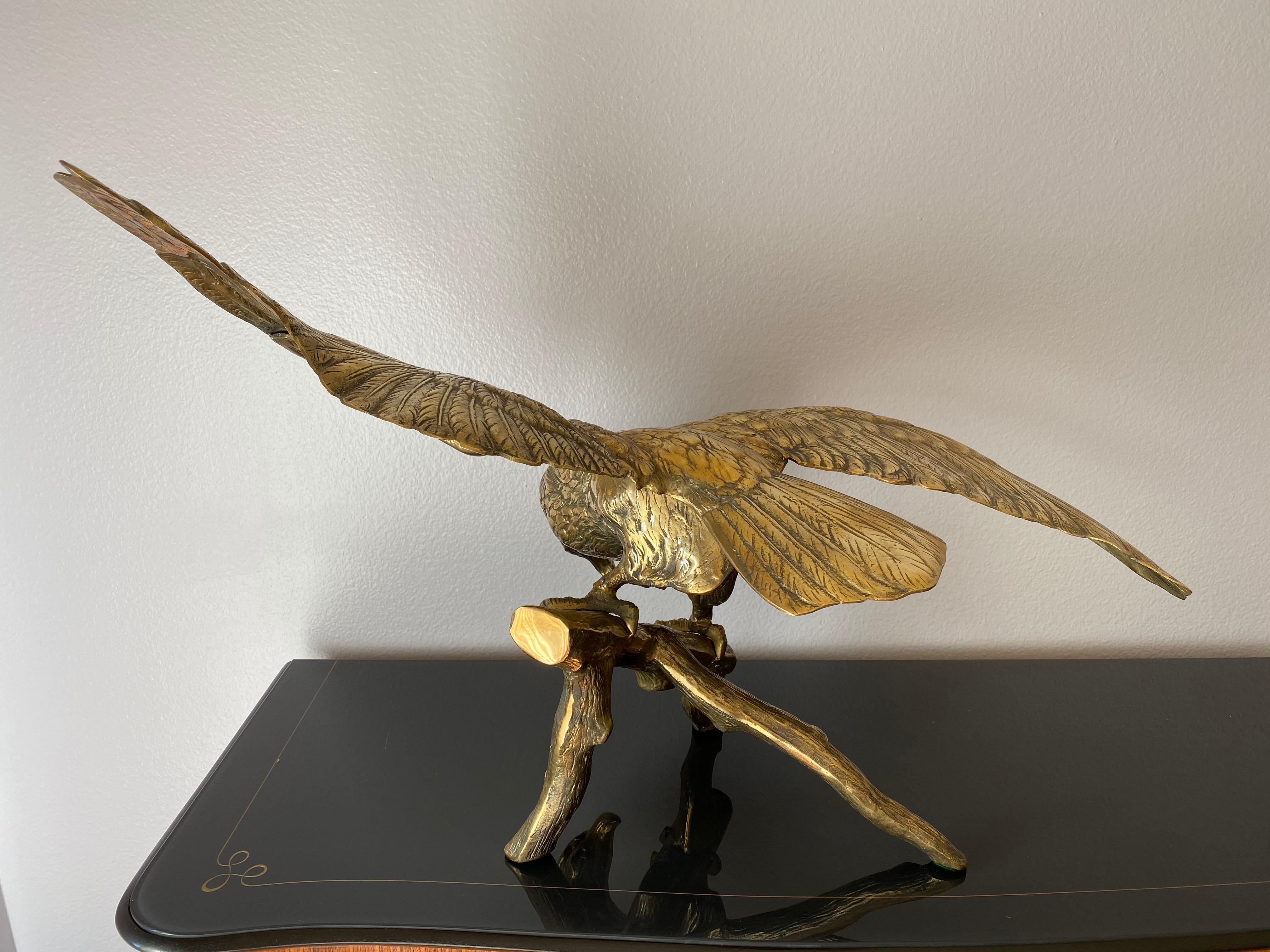 Brass American Bald Eagle Sculpture 3
