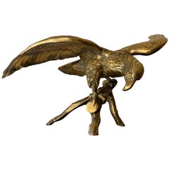 Vintage Brass American Bald Eagle Sculpture