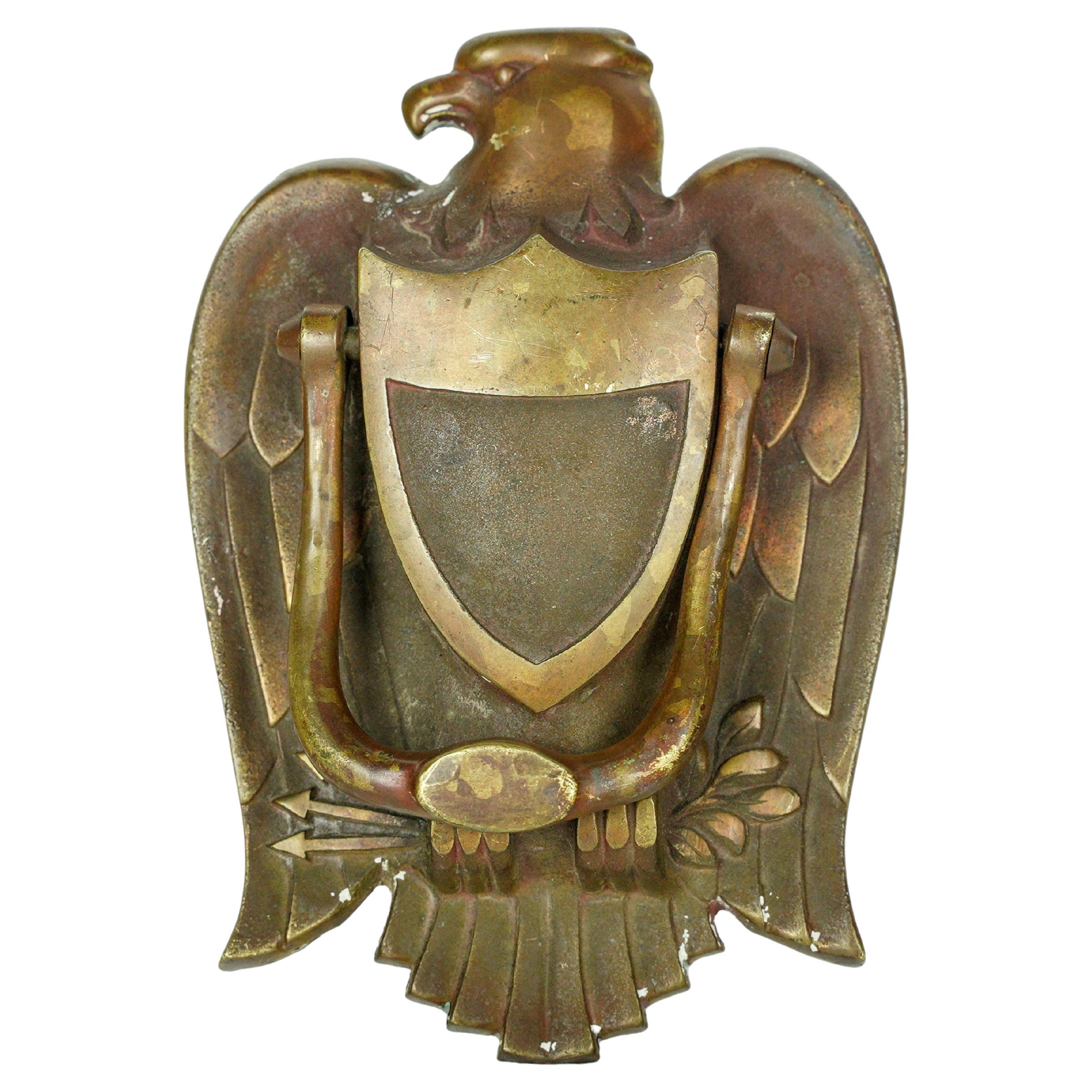 Brass American Door Knocker w an Eagle Motif 