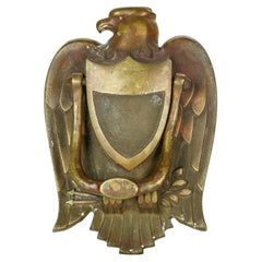 Antique Brass American Door Knocker w an Eagle Motif 