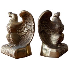 Brass American Eagle Bookends, 1950s