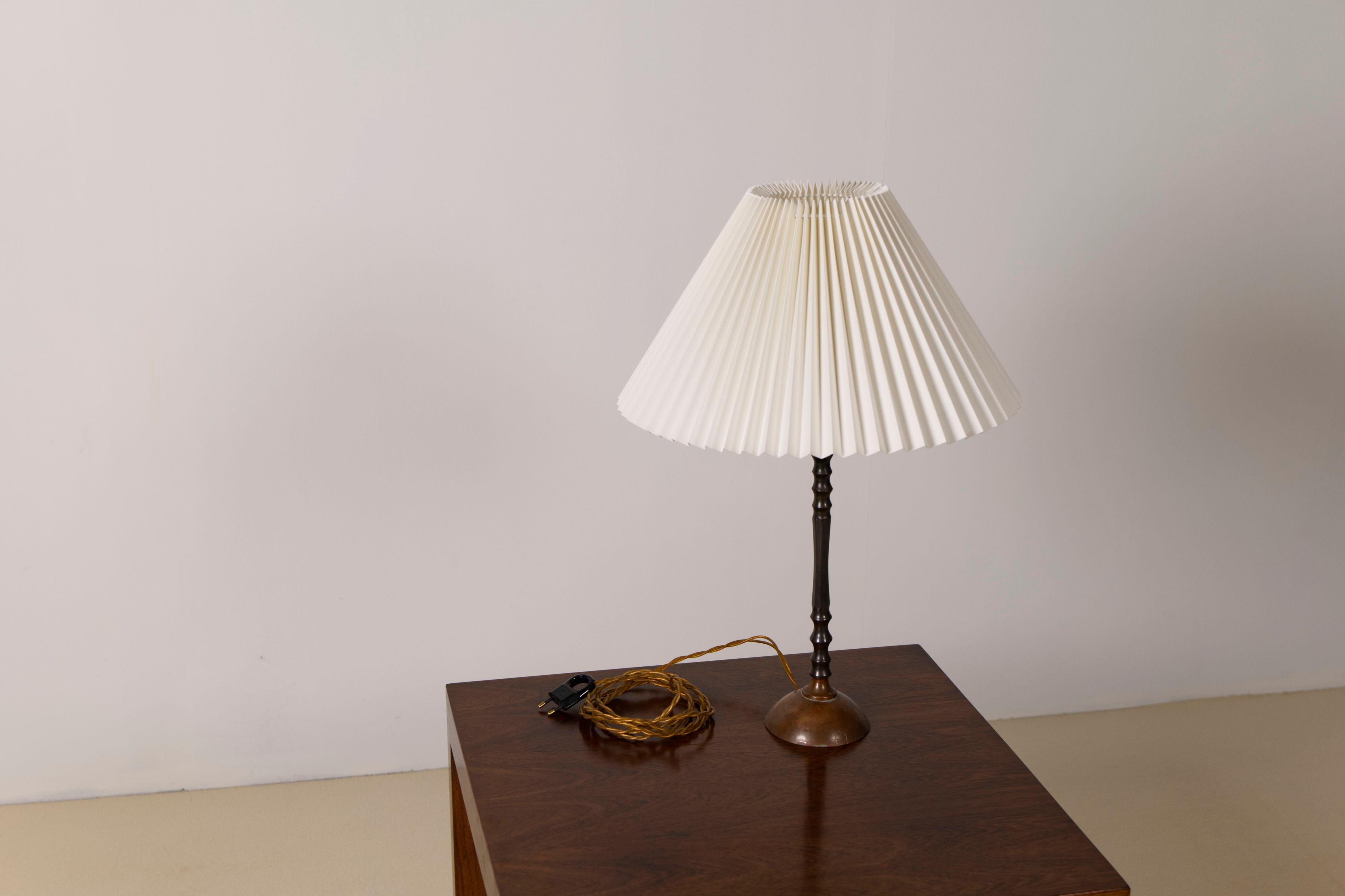 Scandinavian Modern Brass an Copper table lamp, Denmark, 1960s For Sale