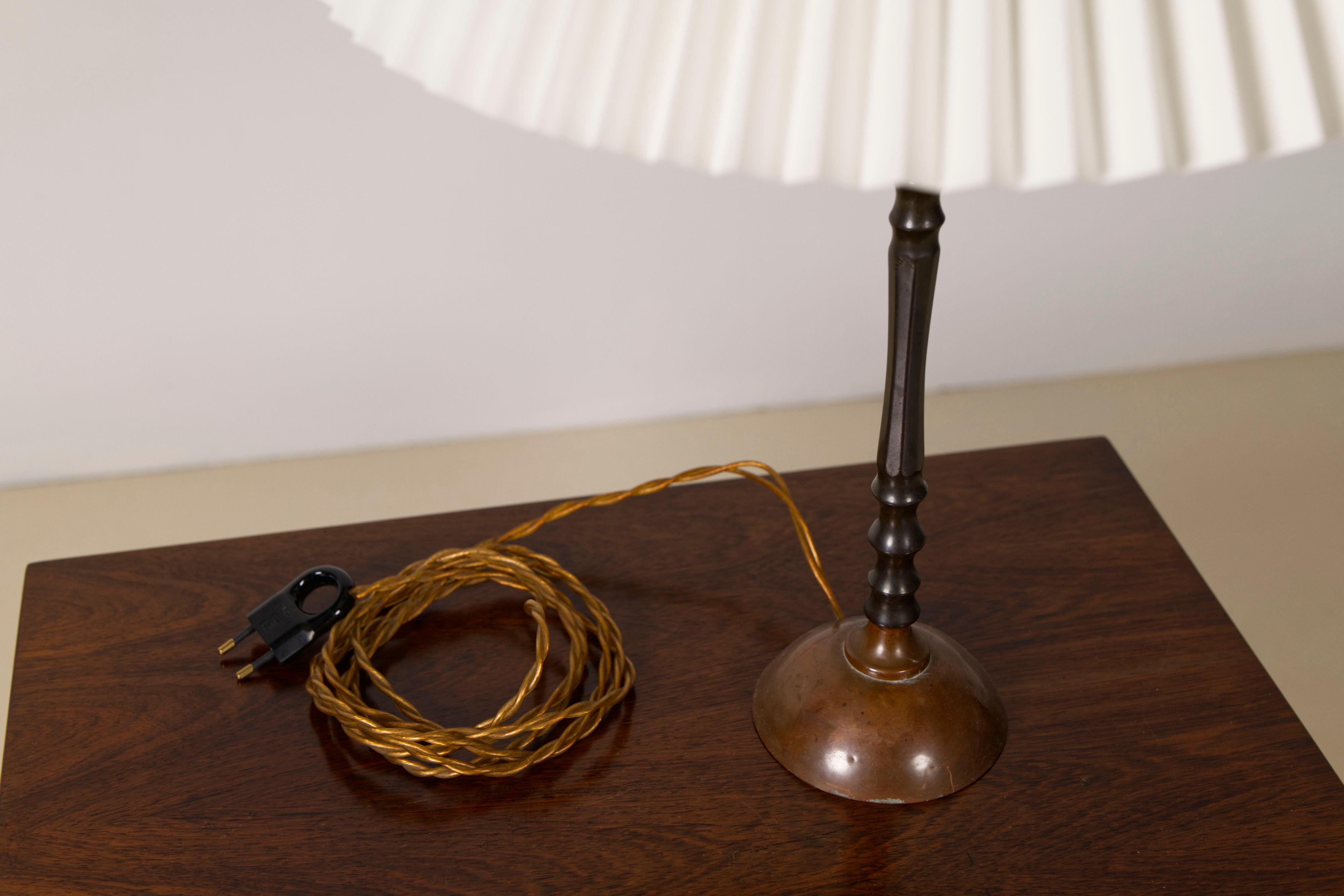 Danish Brass an Copper table lamp, Denmark, 1960s For Sale