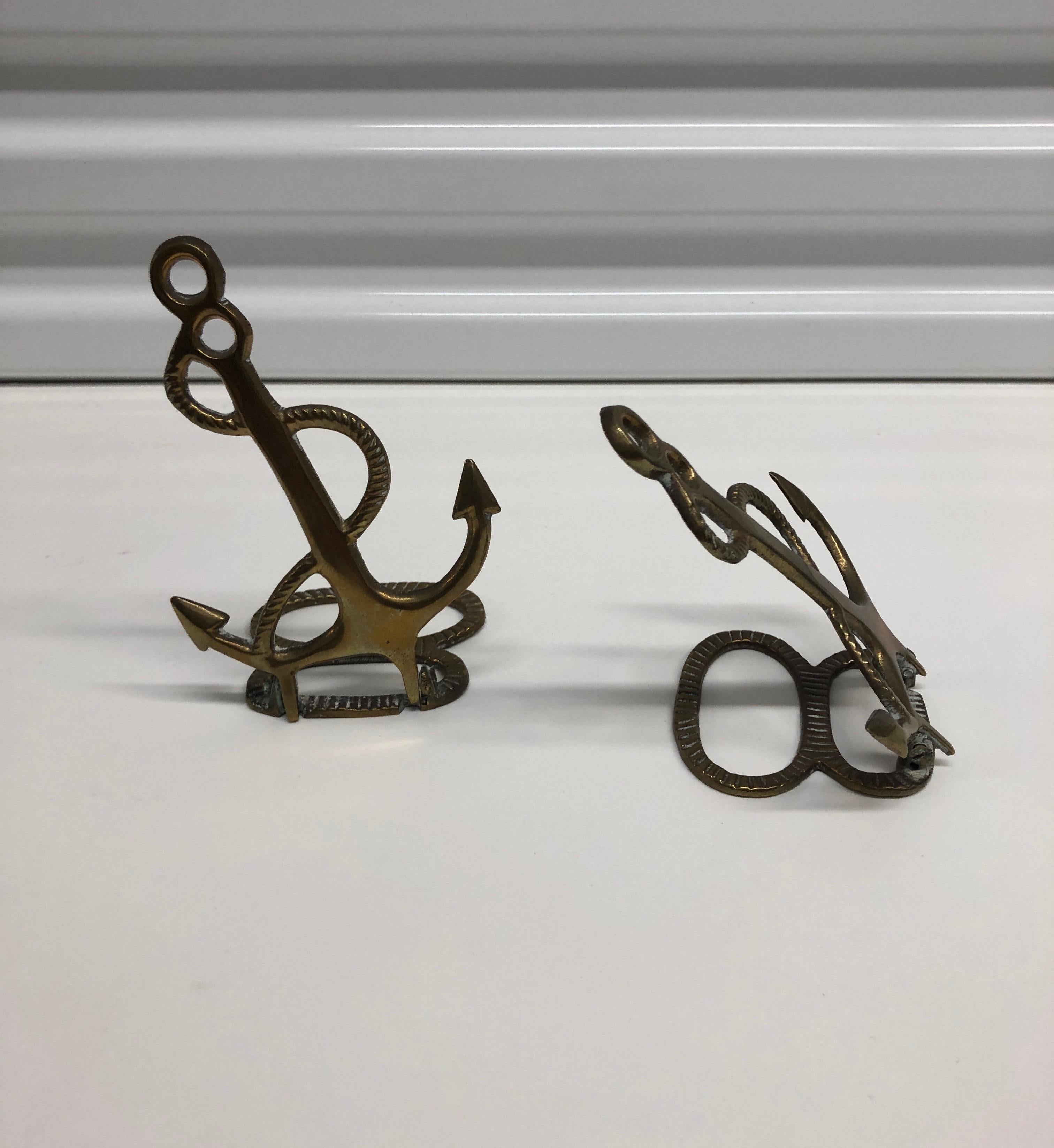 Bohemian Brass Anchor and Rope Bookends