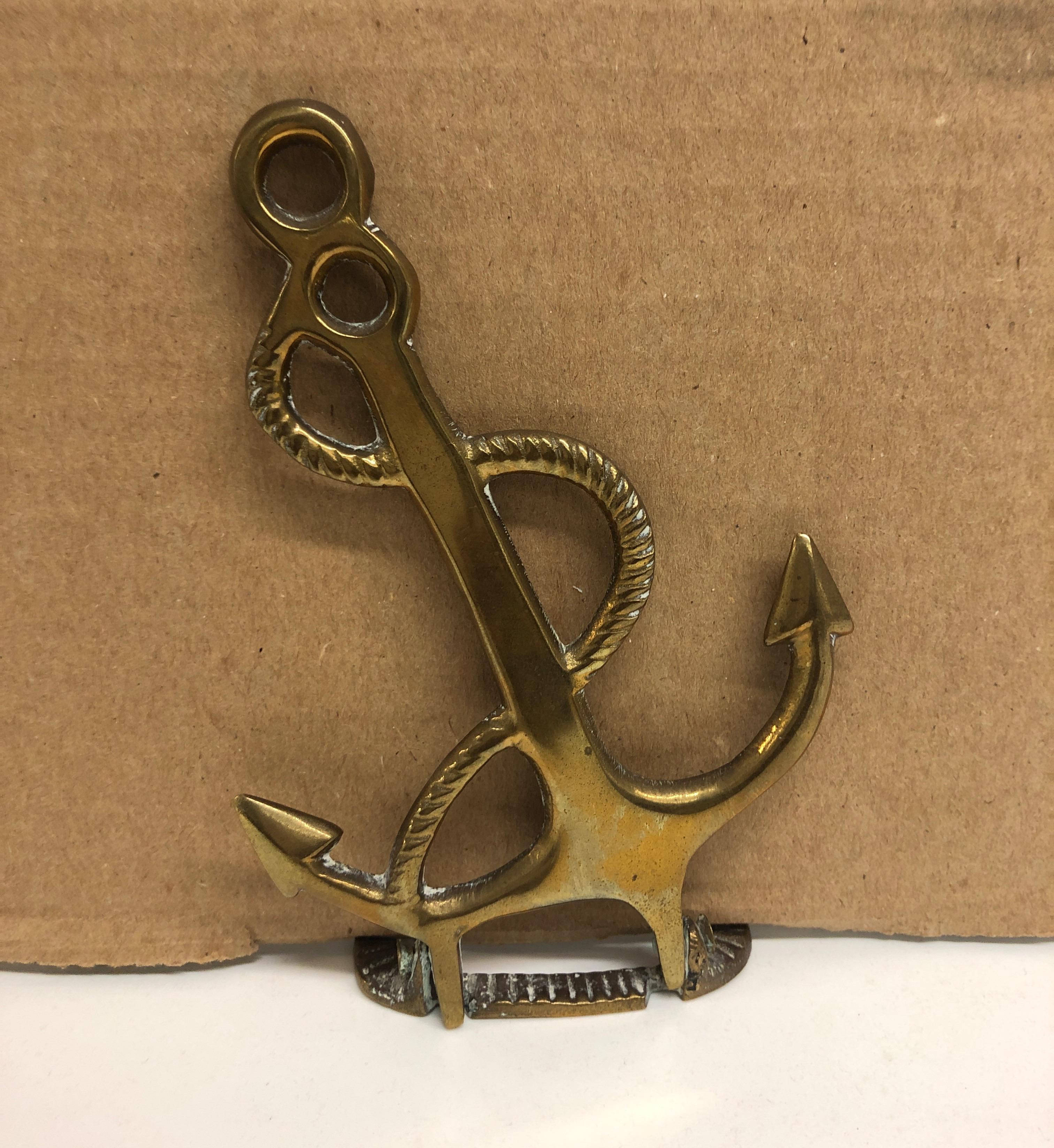 Indian Brass Anchor and Rope Bookends