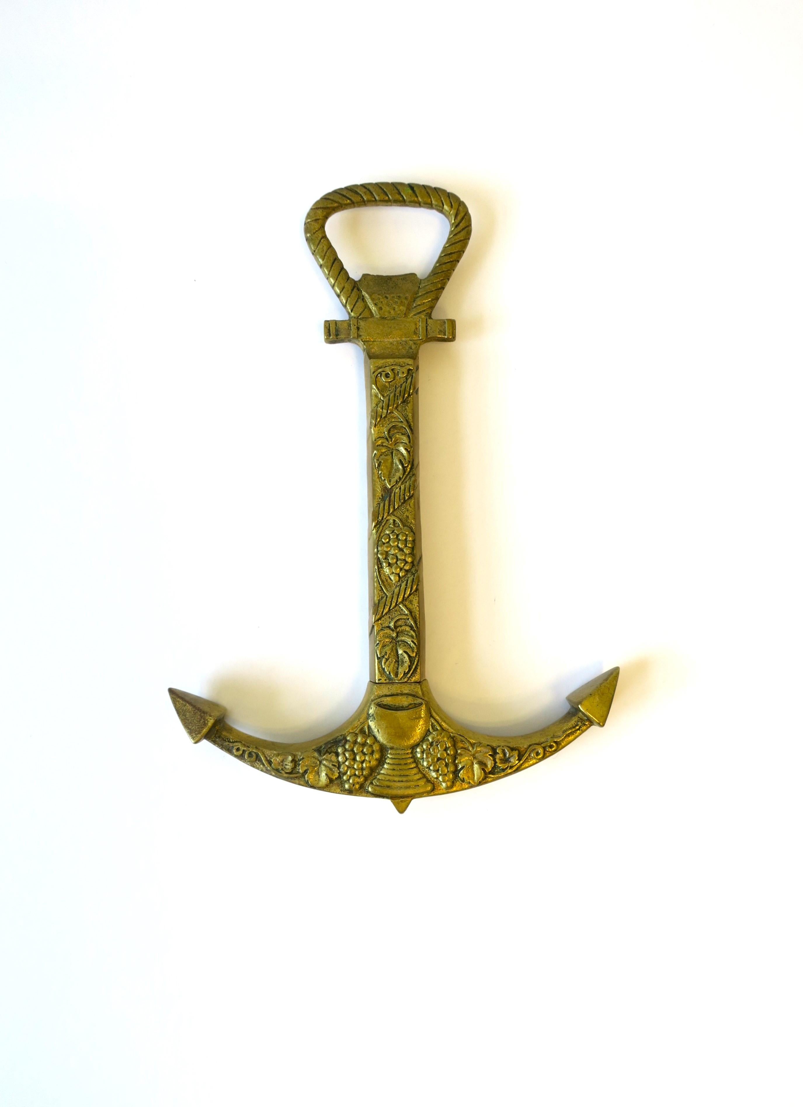 Brass Anchor Wine and Bottle Opener In Good Condition In New York, NY