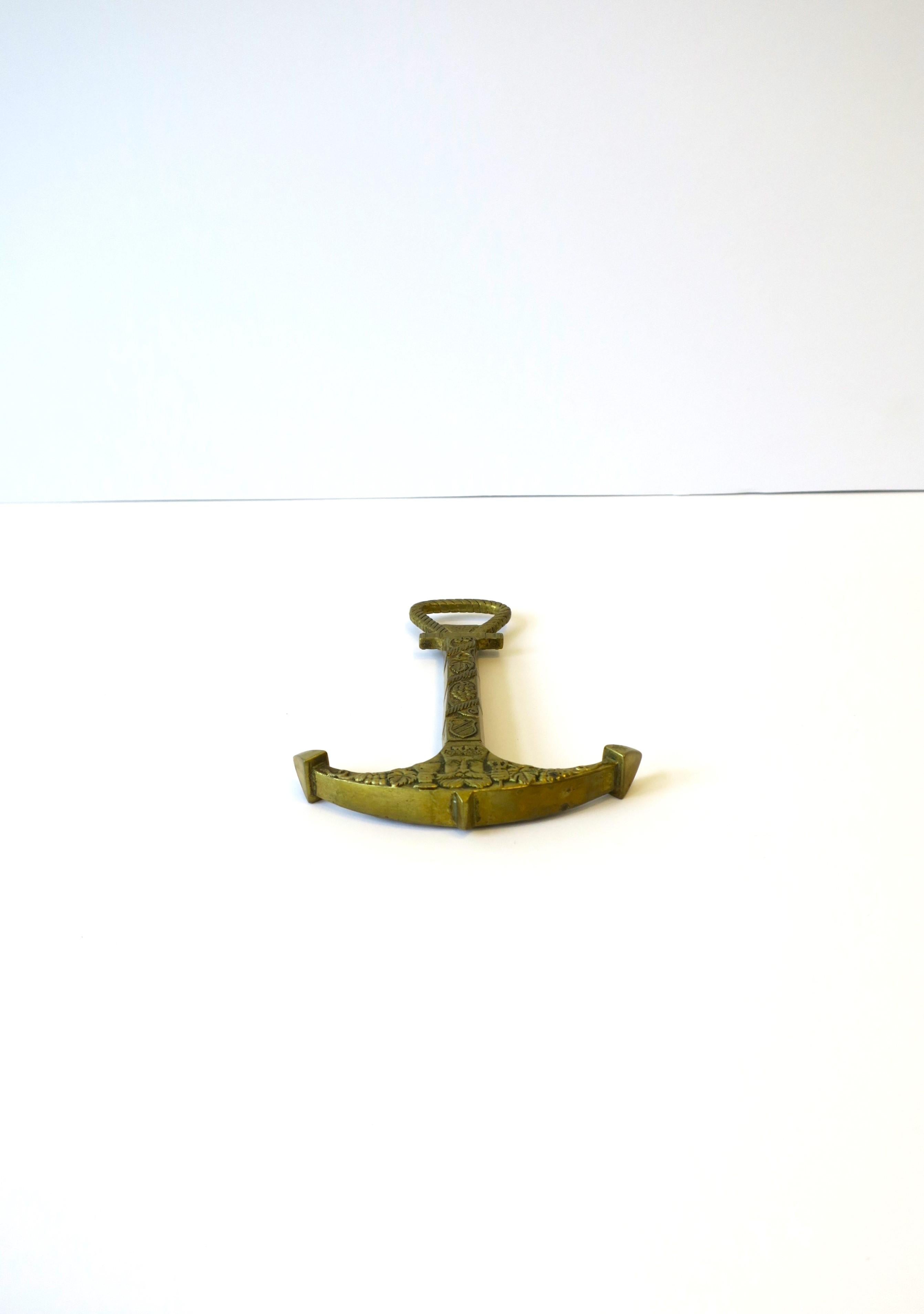 20th Century Brass Anchor Wine and Bottle Opener