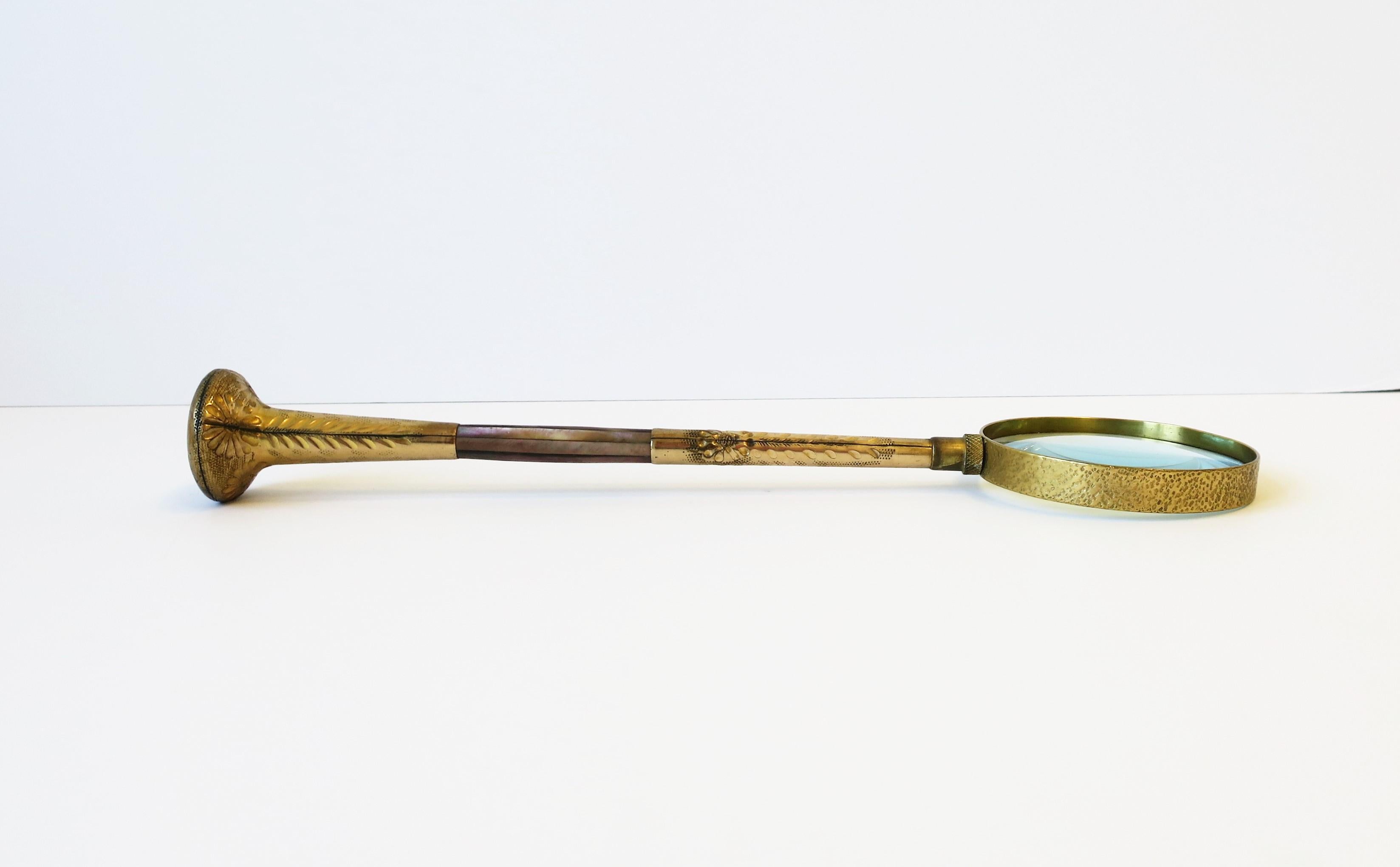 Brass and Abalone Seashell Magnifying Glass 2