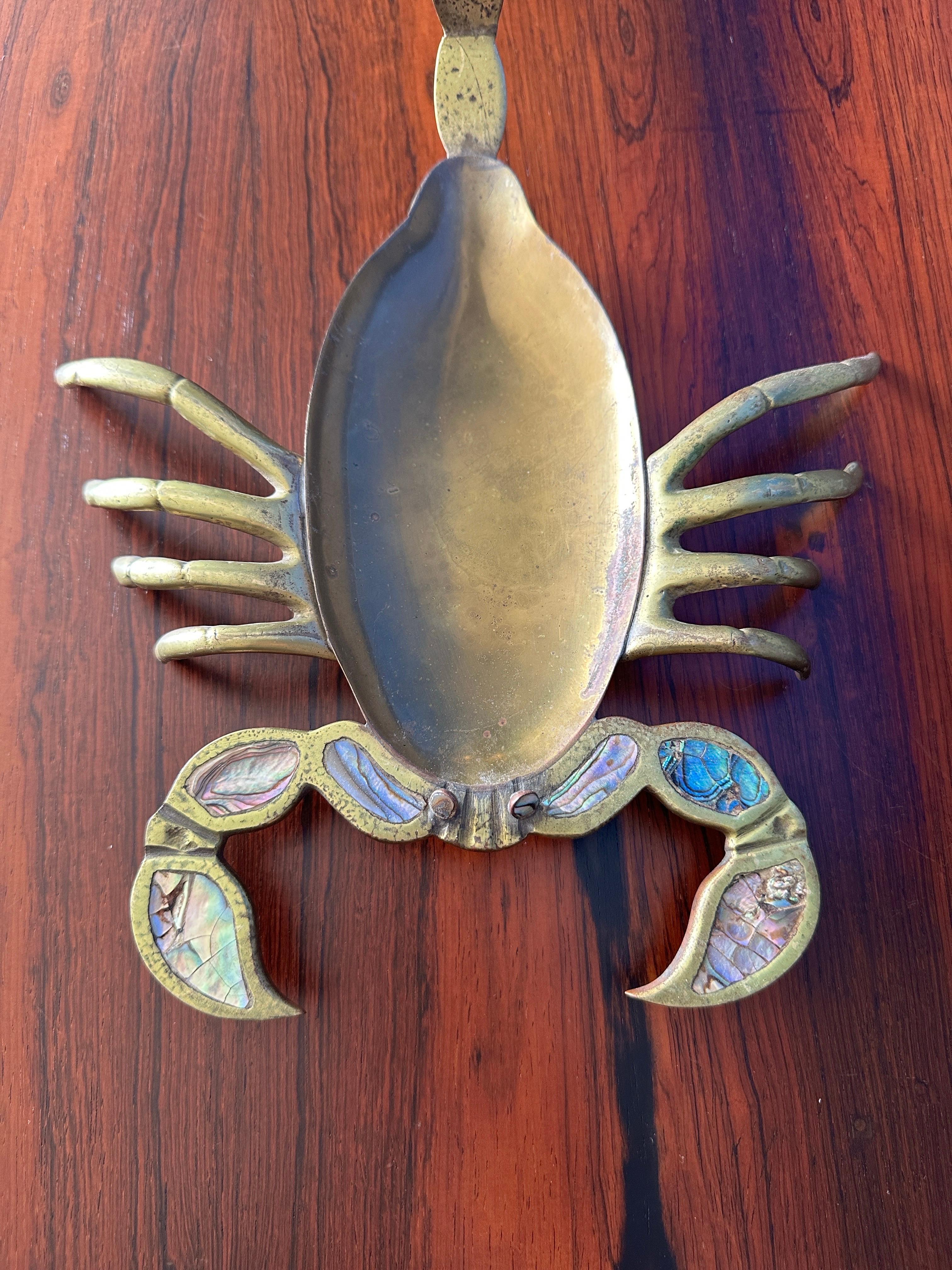 Brass and Abalone Shell Scorpion Sculpture Trinket Box For Sale 6