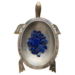 Brass and Abalone Shell Turtle Sculpture