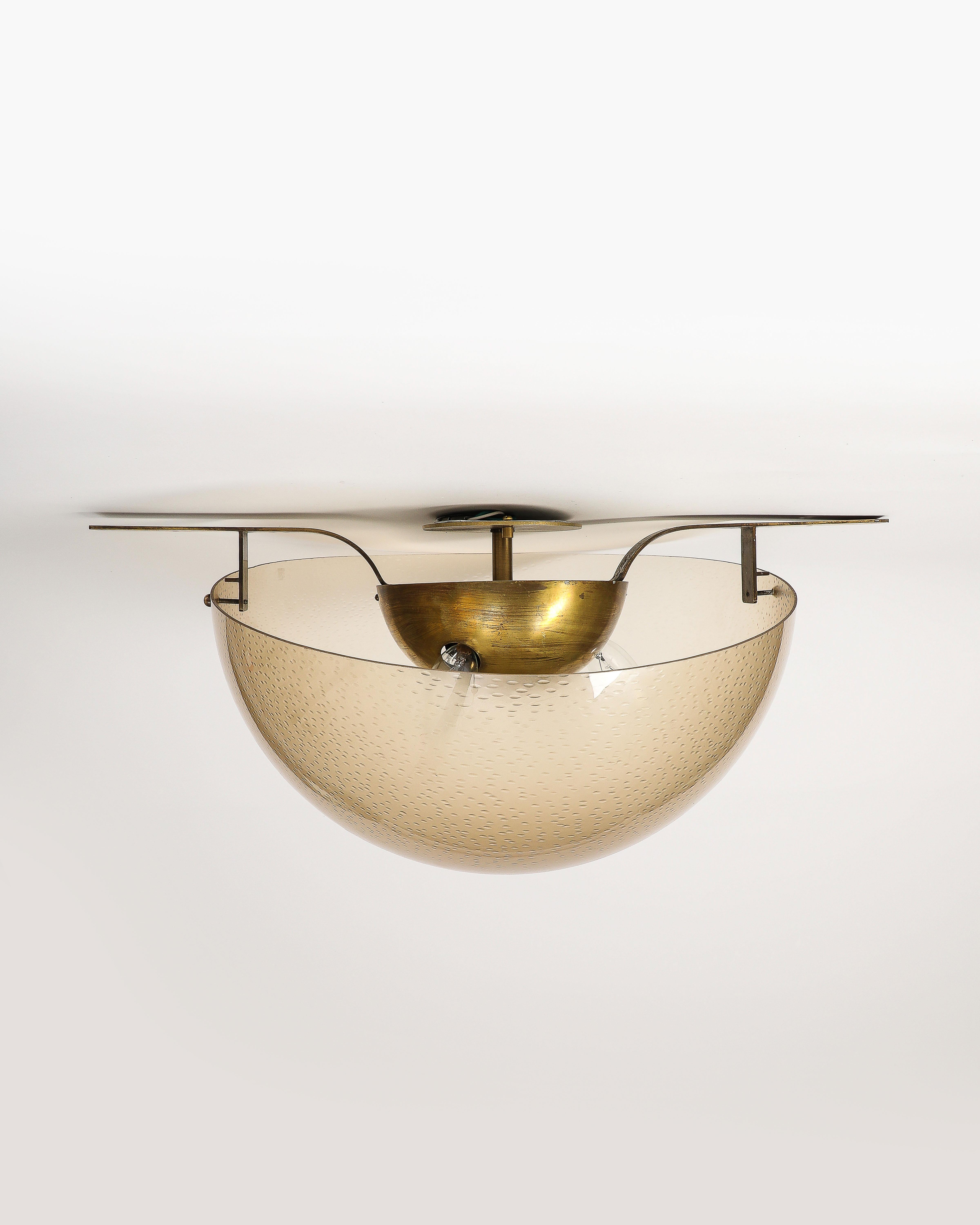 Brass and Acrylic Ceiling Light, Italy, c. 1960 5