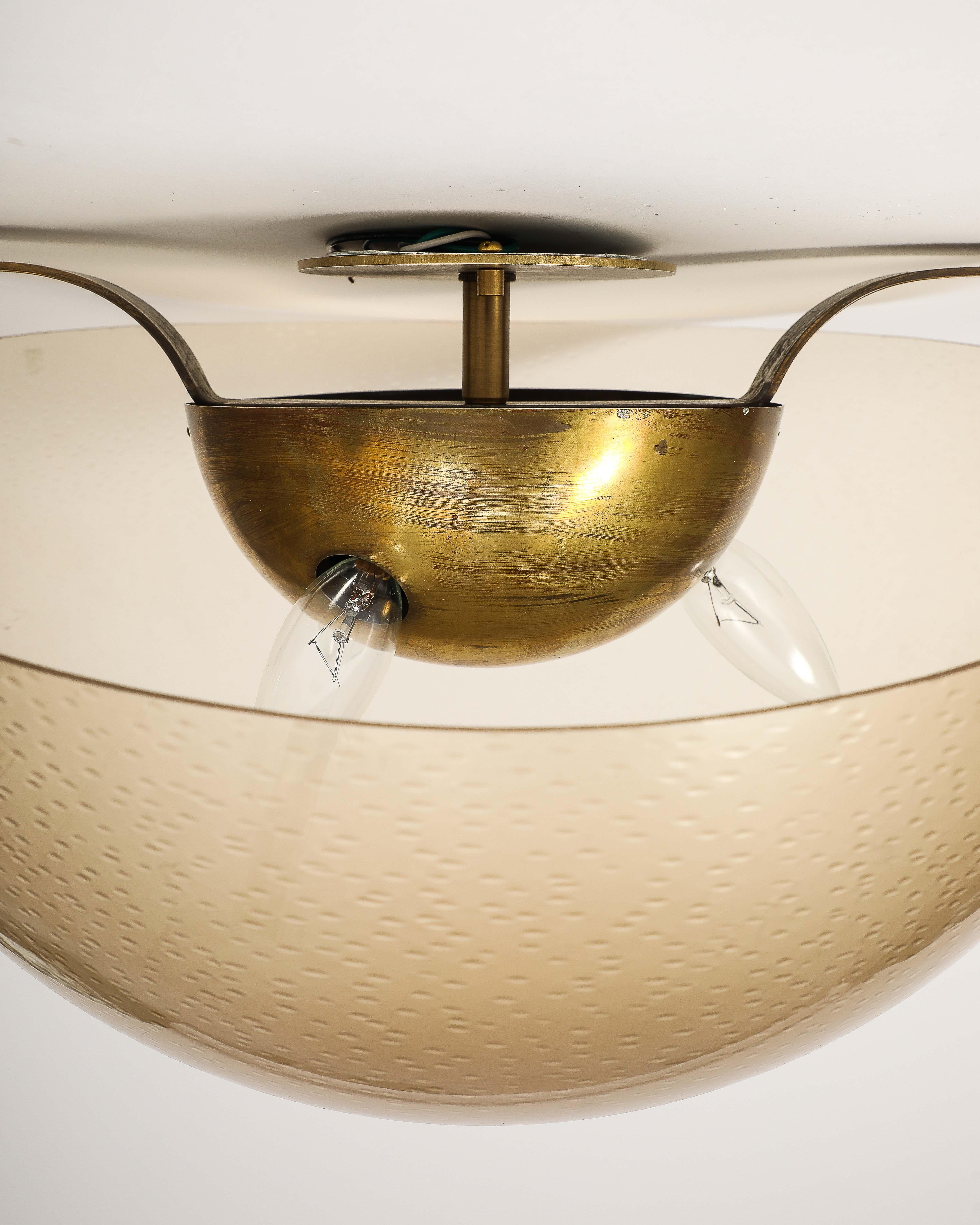 Brass and Acrylic Ceiling Light, Italy, c. 1960 7