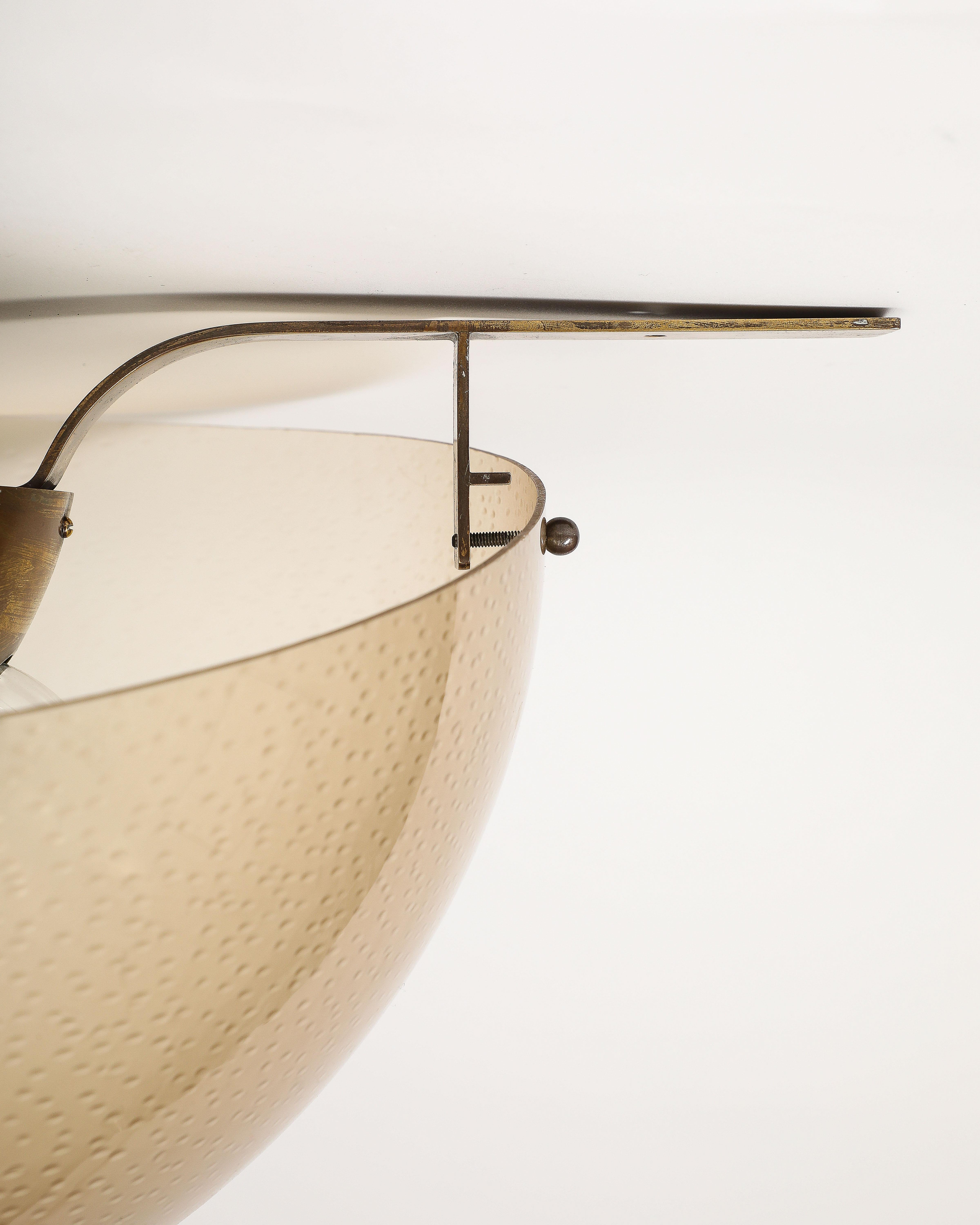 Brass and Acrylic Ceiling Light, Italy, c. 1960 8