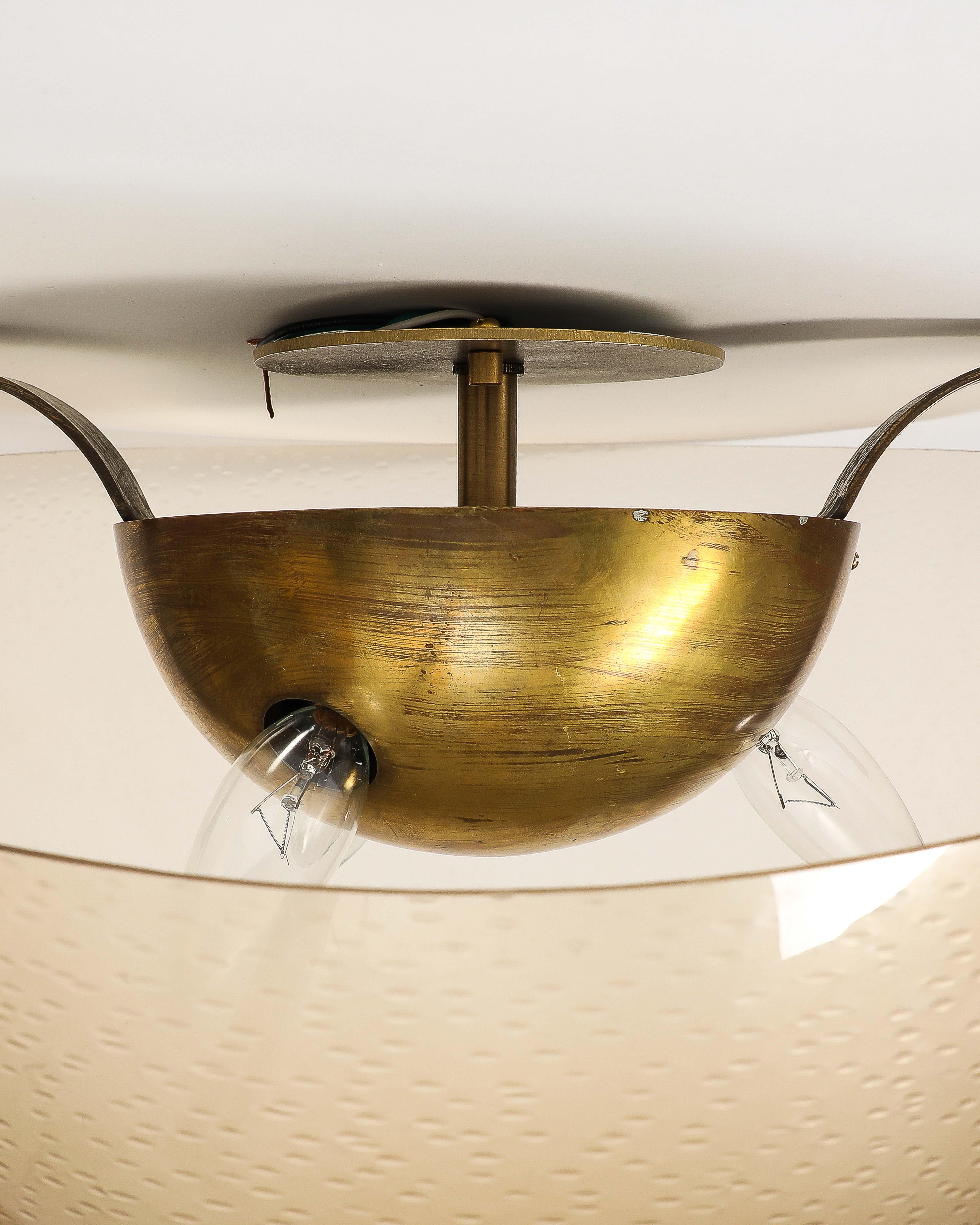 Brass and Acrylic Ceiling Light, Italy, c. 1960 13