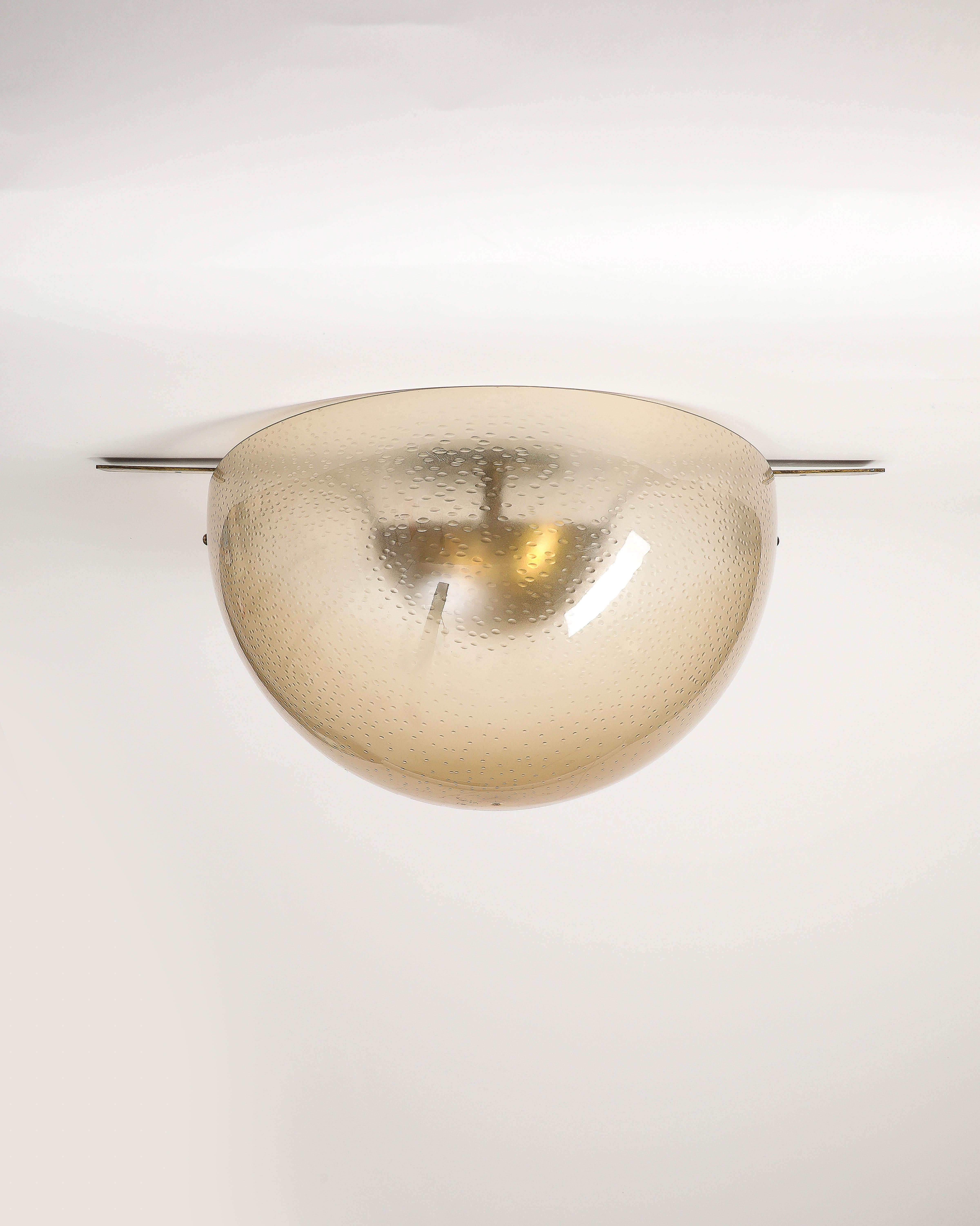 Brass and Acrylic Ceiling Light, Italy, c. 1960 In Good Condition In New York City, NY