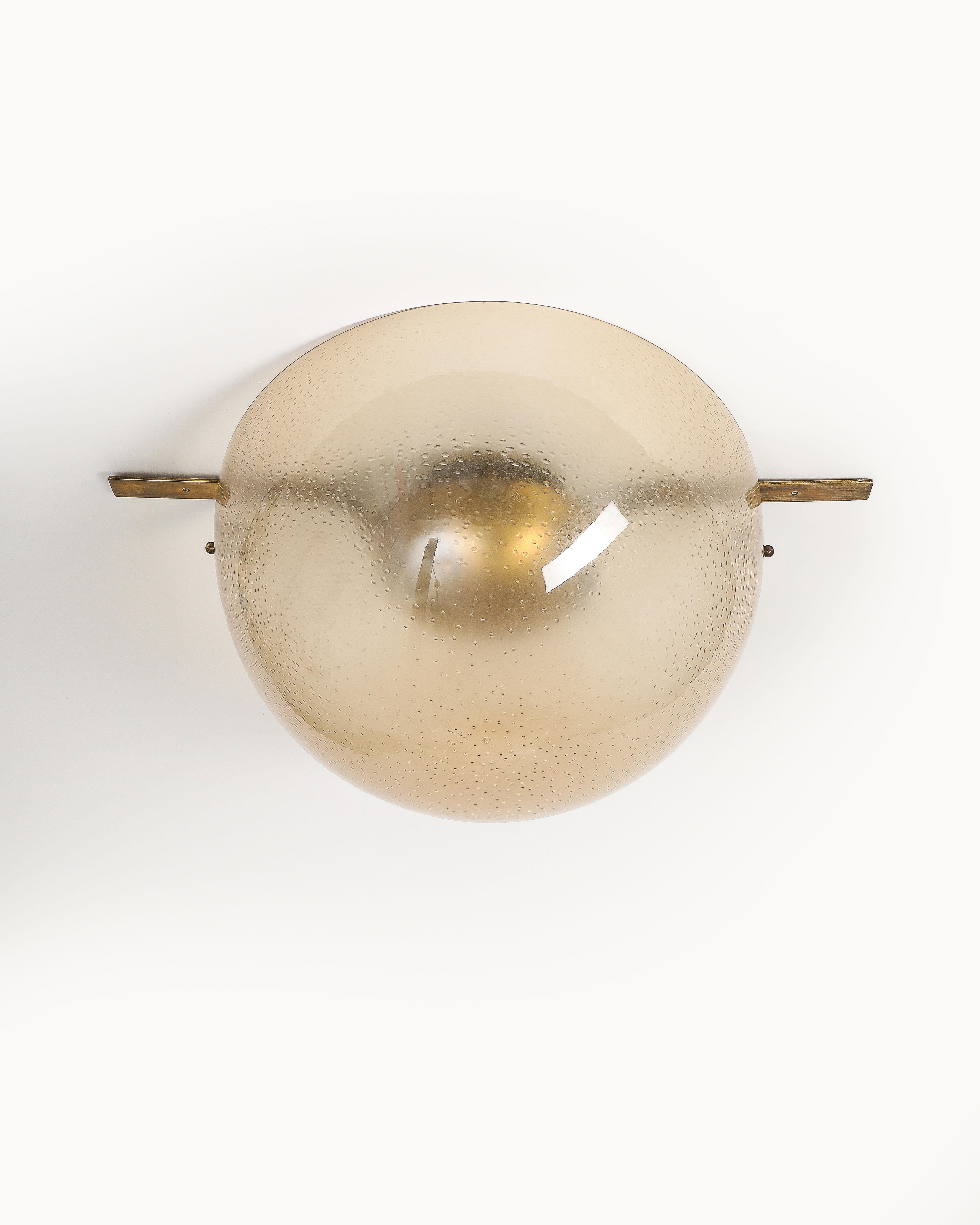 Brass and Acrylic Ceiling Light, Italy, c. 1960 3