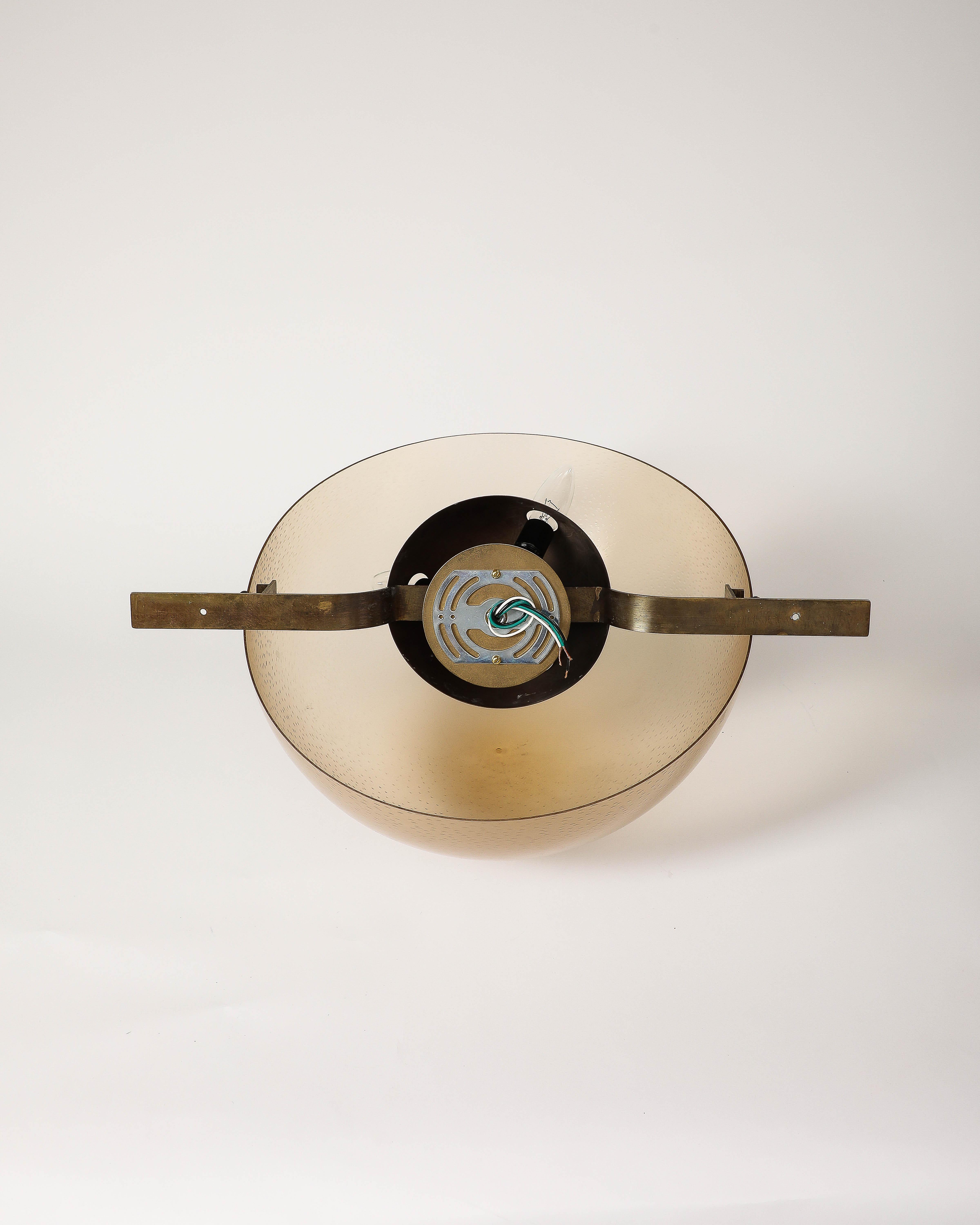 Brass and Acrylic Ceiling Light, Italy, c. 1960 4