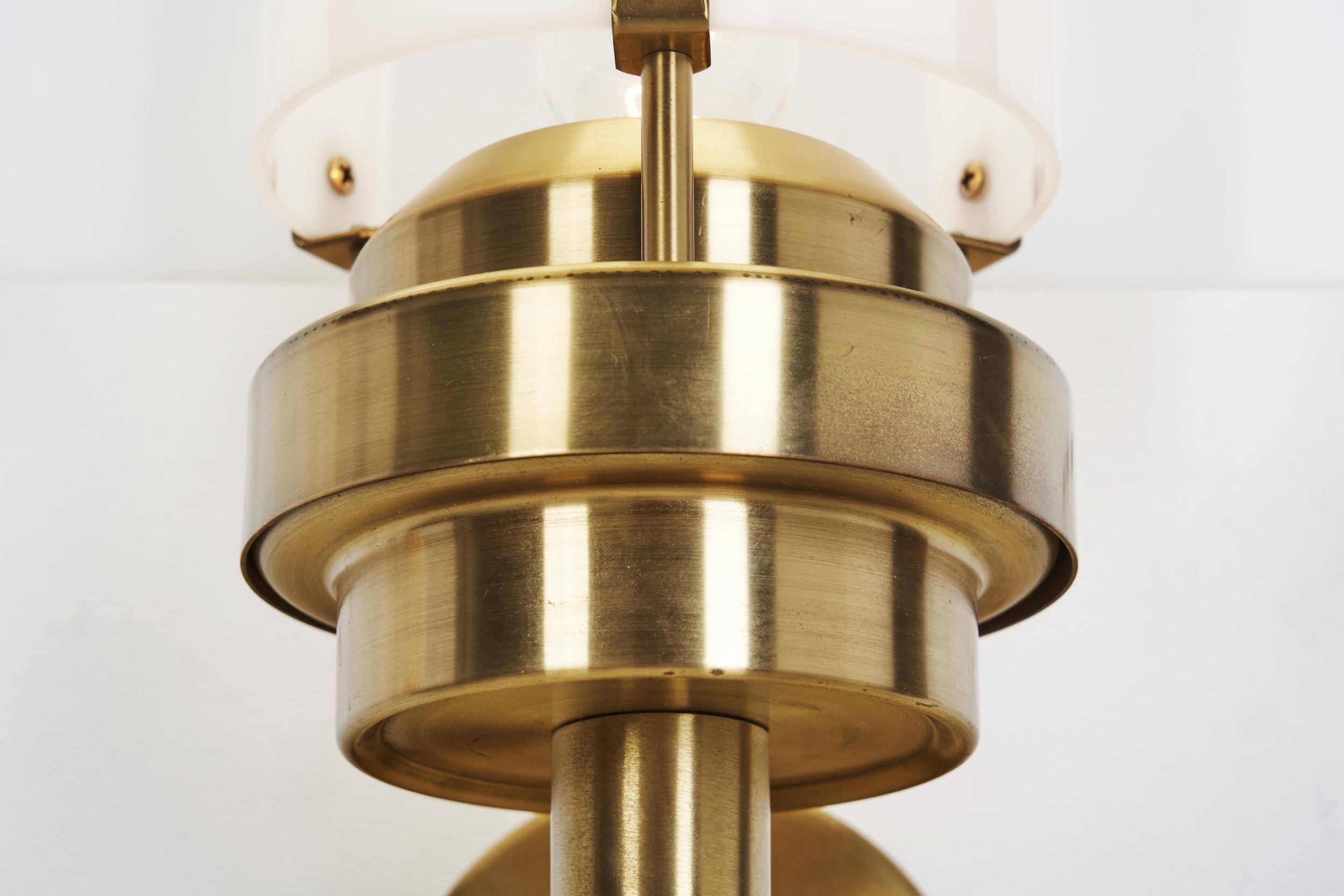 Brass and Acrylic Glass Wall Lamps by Stockmann Orno, Finland 1960s For Sale 9