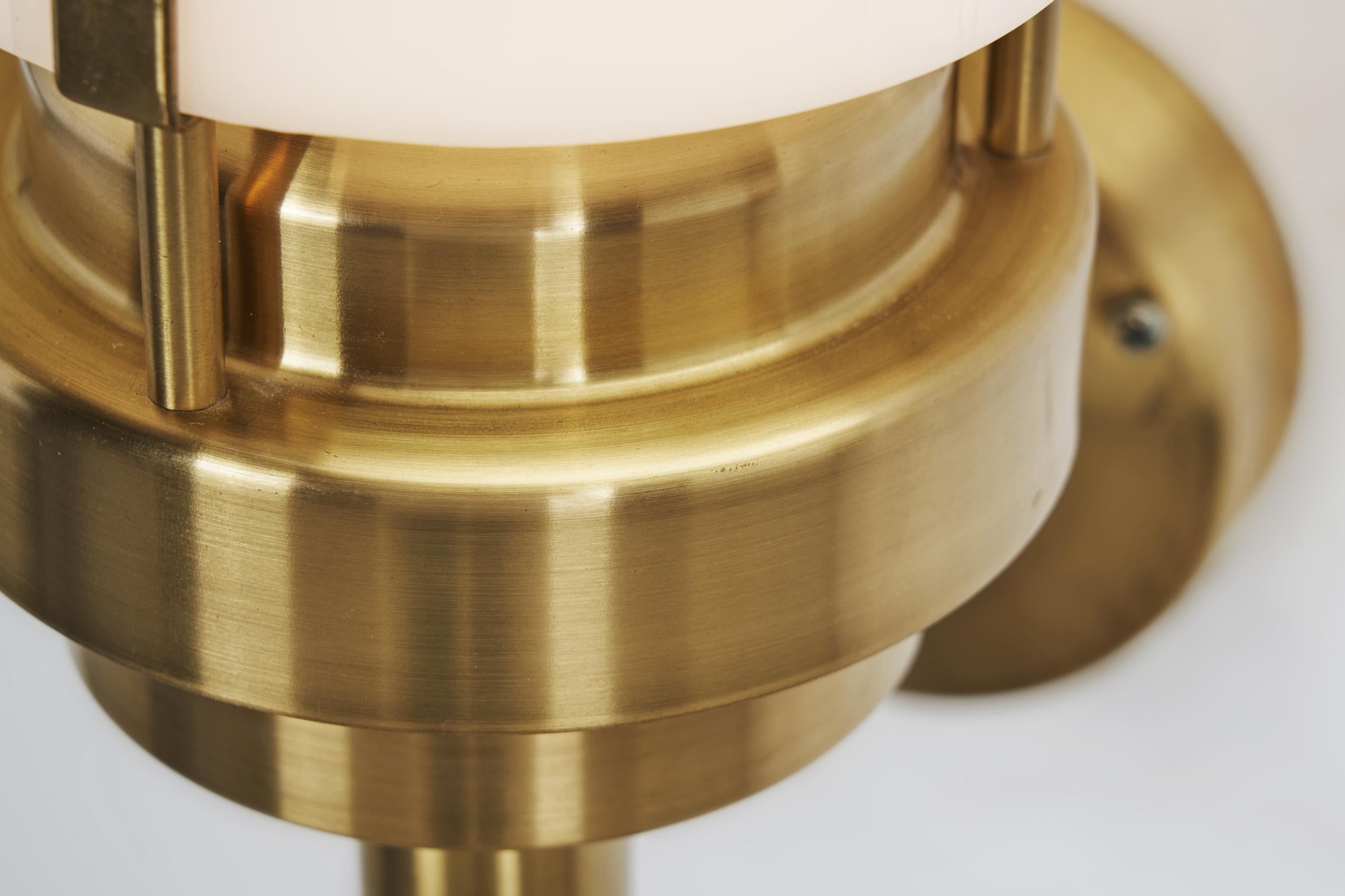 Brass and Acrylic Glass Wall Lamps by Stockmann Orno, Finland 1960s For Sale 10